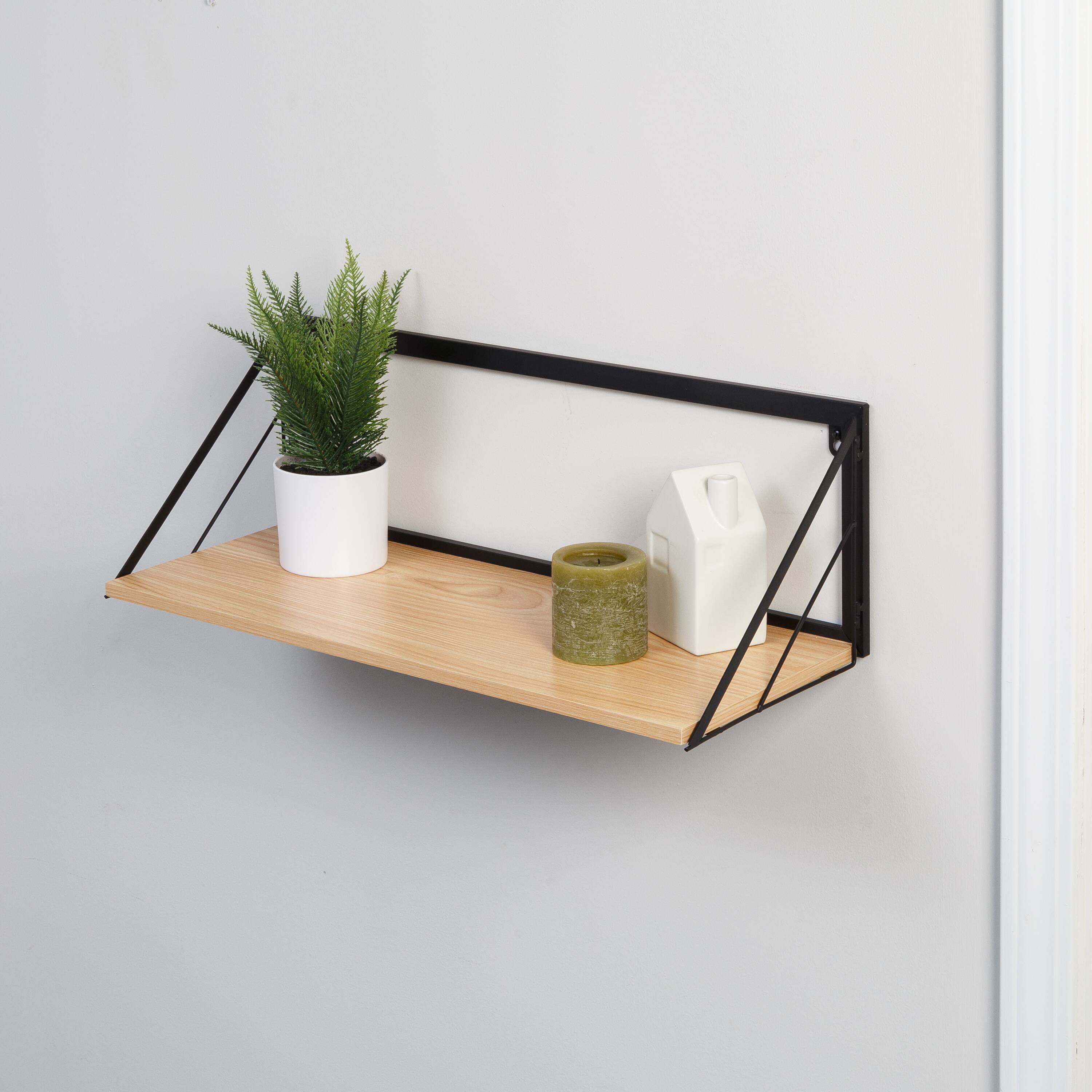 Honey Can Do 24&#x22; Maple Mountable Wood Shelf