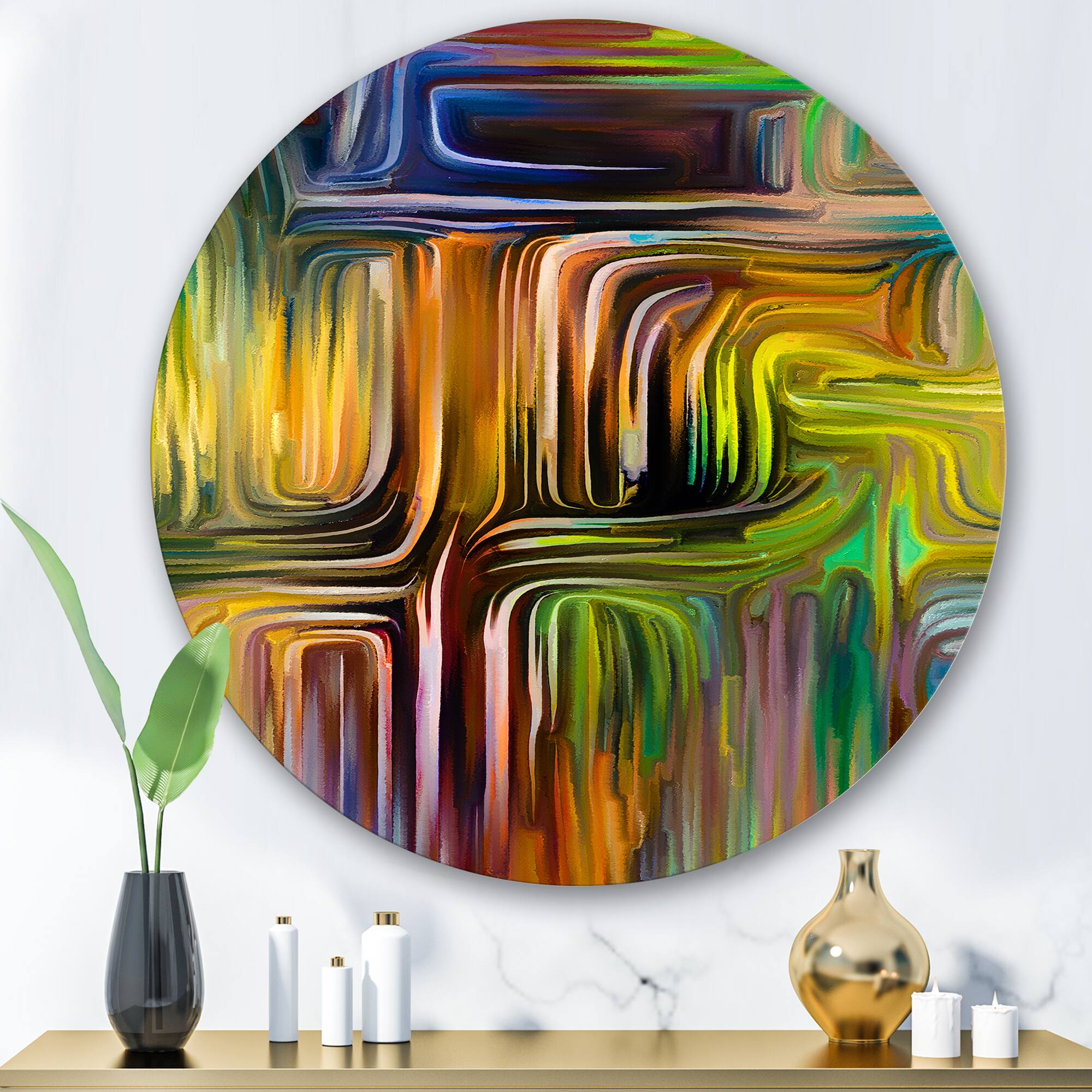 Designart - Colour Fusion I - Modern Metal Circle Wall Art