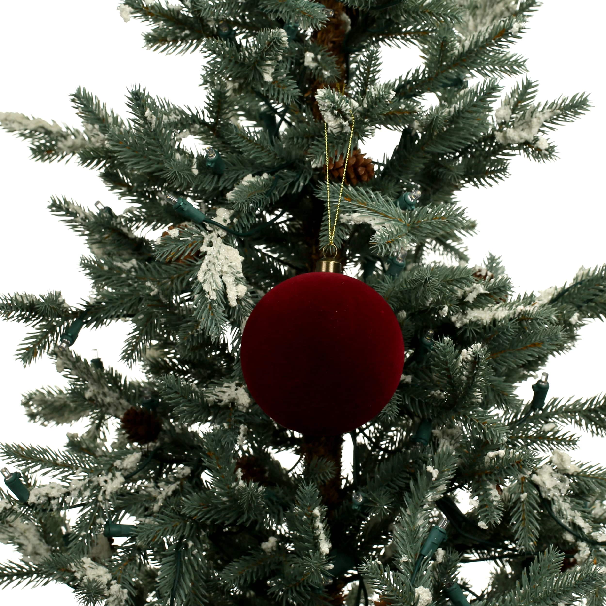 4 Pack 3.8&#x22; Flocked Shatterproof Ball Ornaments by Ashland&#xAE;