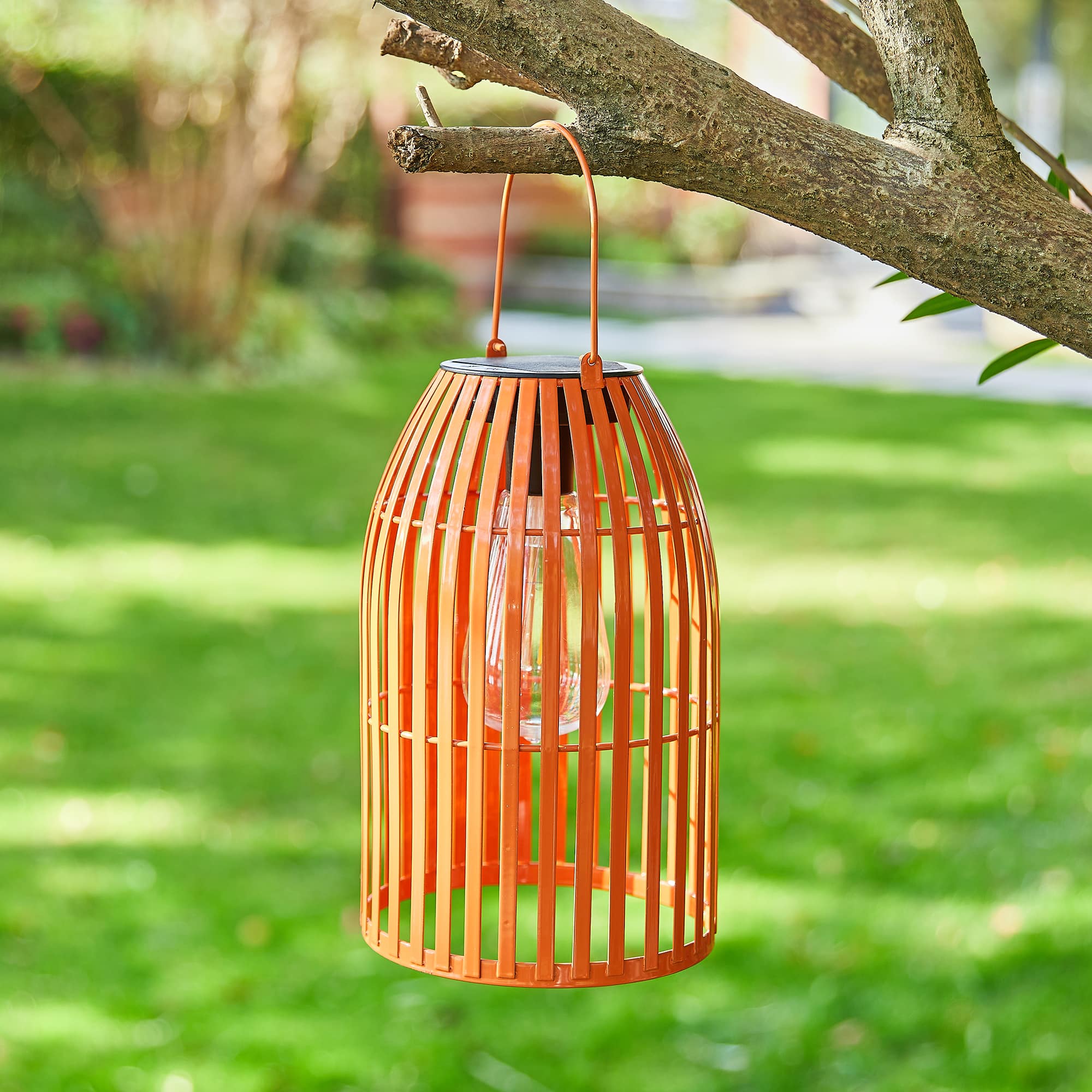 Glitzhome&#xAE; 10&#x22; Woven Solar Powered Outdoor Hanging Lantern