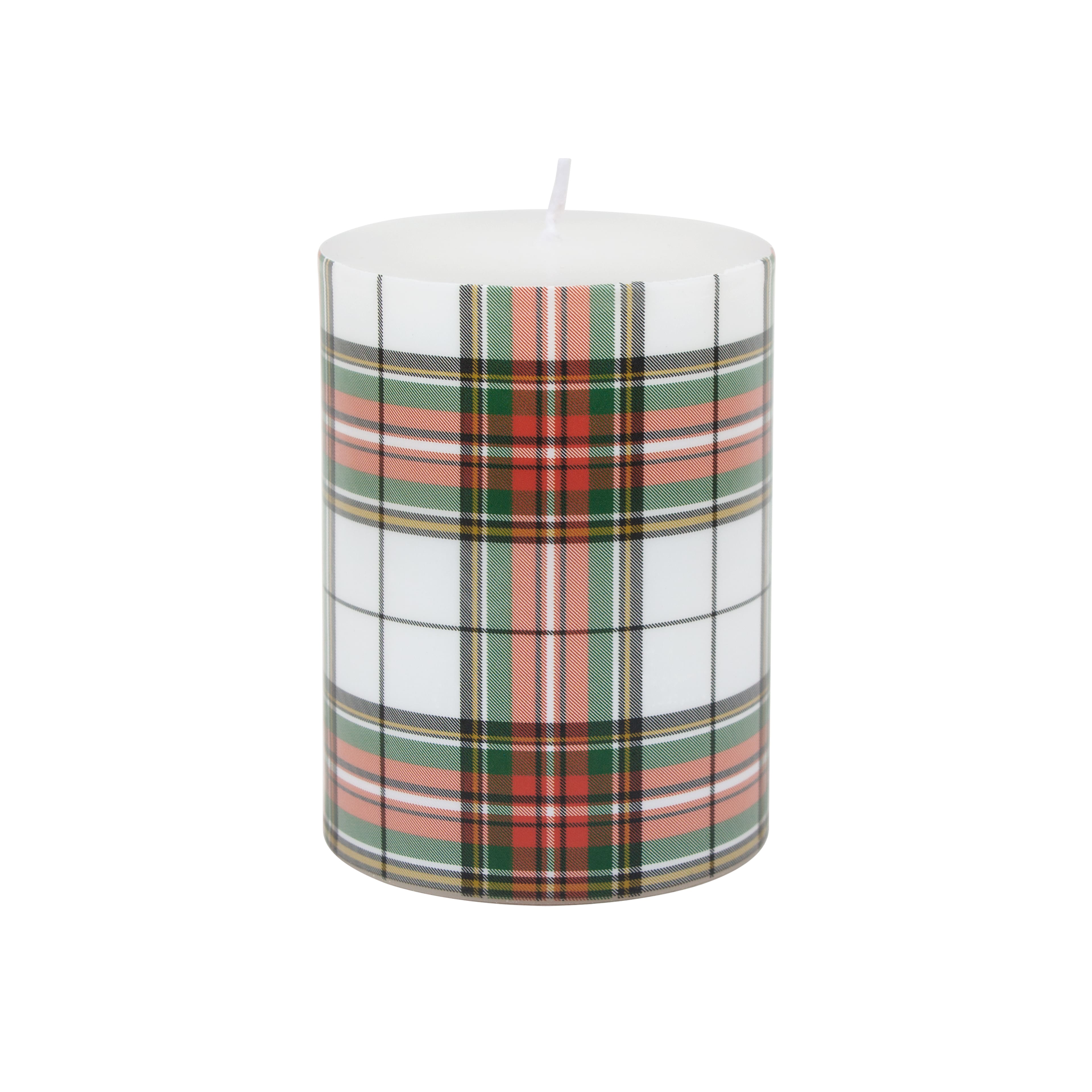 Red &#x26; Green Plaid Pillar Candle by Ashland&#xAE;