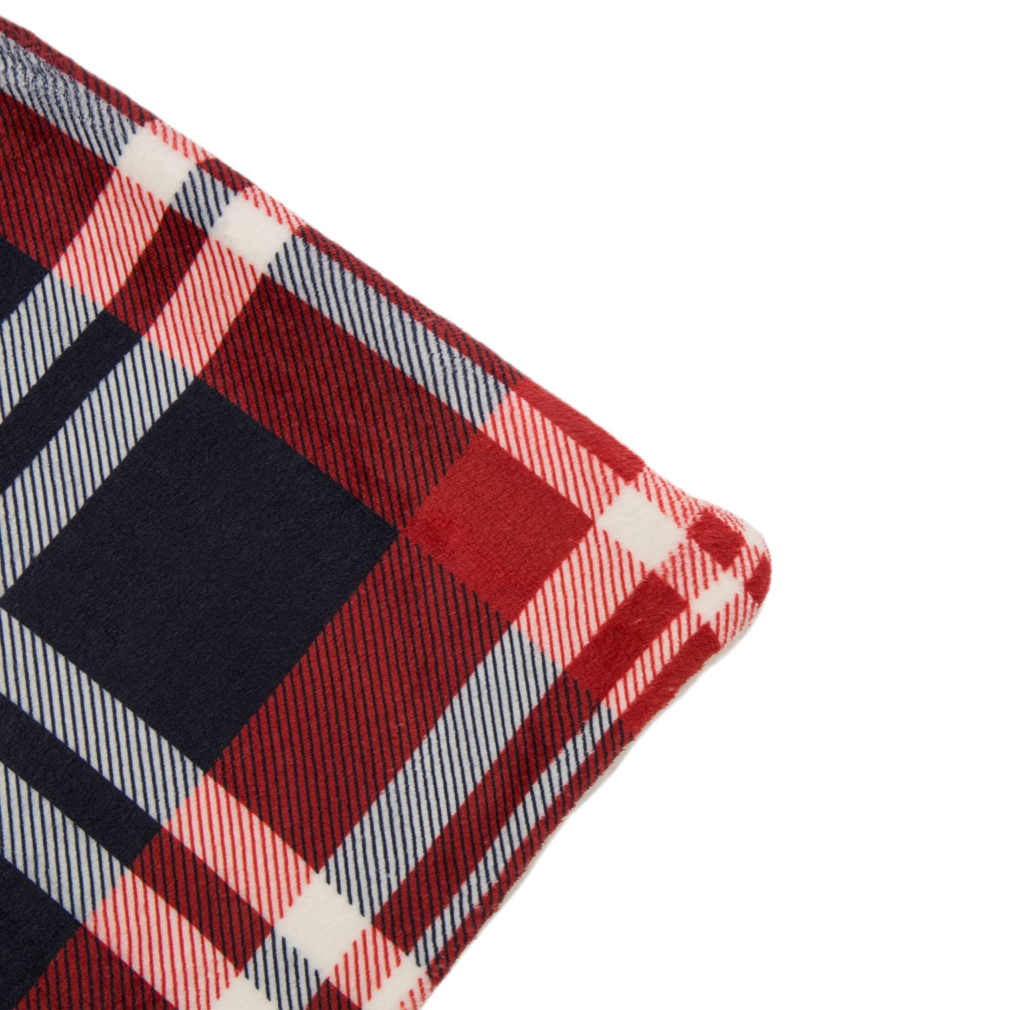 Glitzhome® Polar Fleece Red & Blue Plaid Reversible Duvet Cover