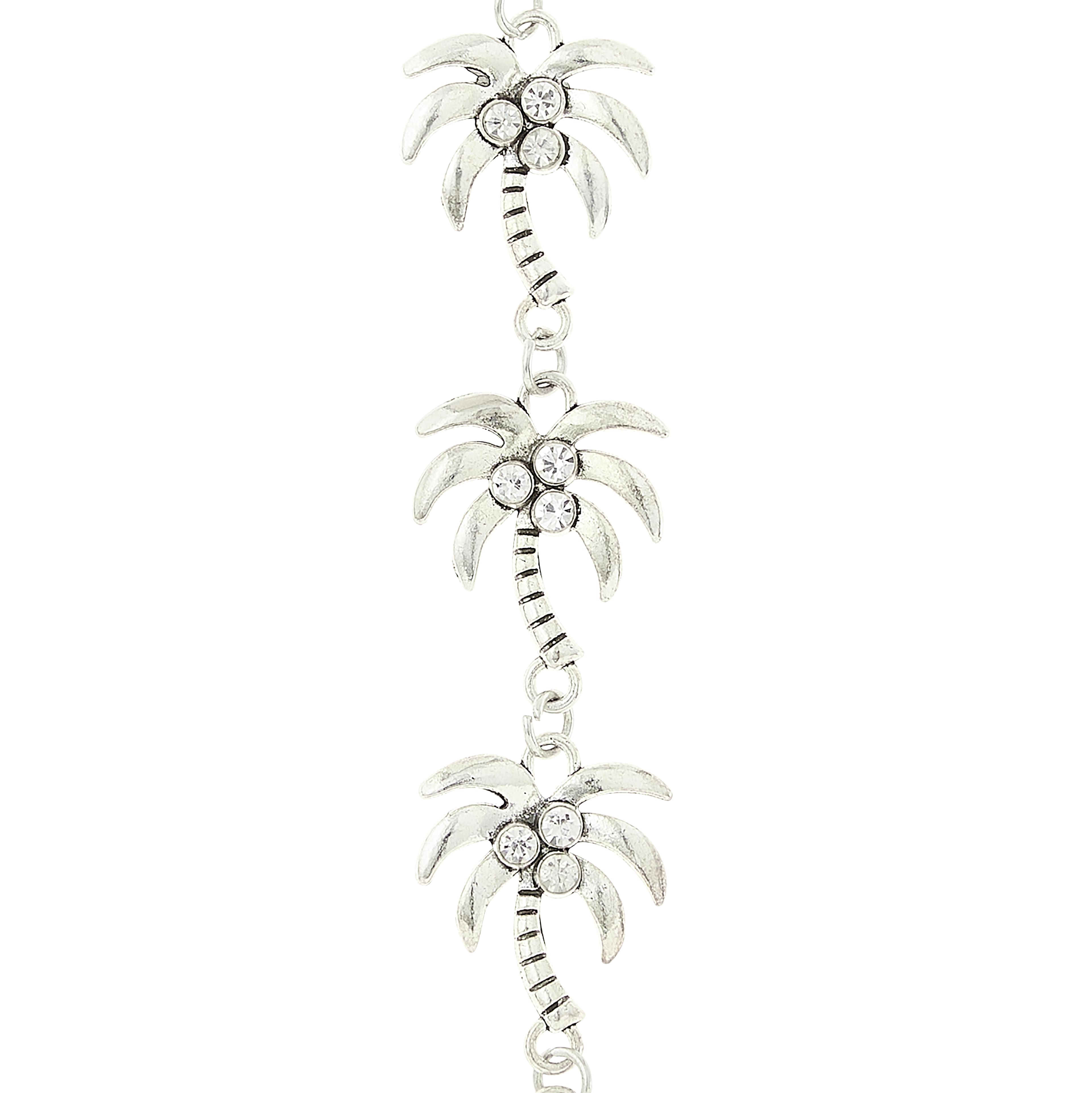 12 Pack: Rhodium Metal Palm Tree Beads by Bead Landing™