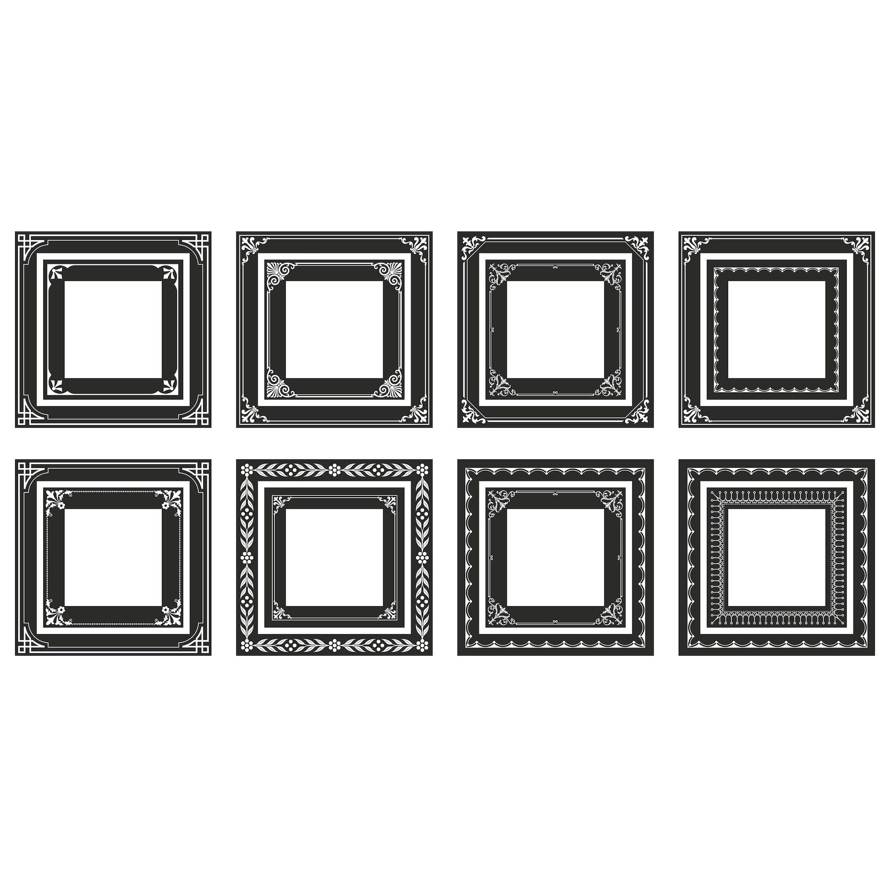 RoomMates Black &#x26; White Ornate Gallery Frames Peel &#x26; Stick Wall Decals
