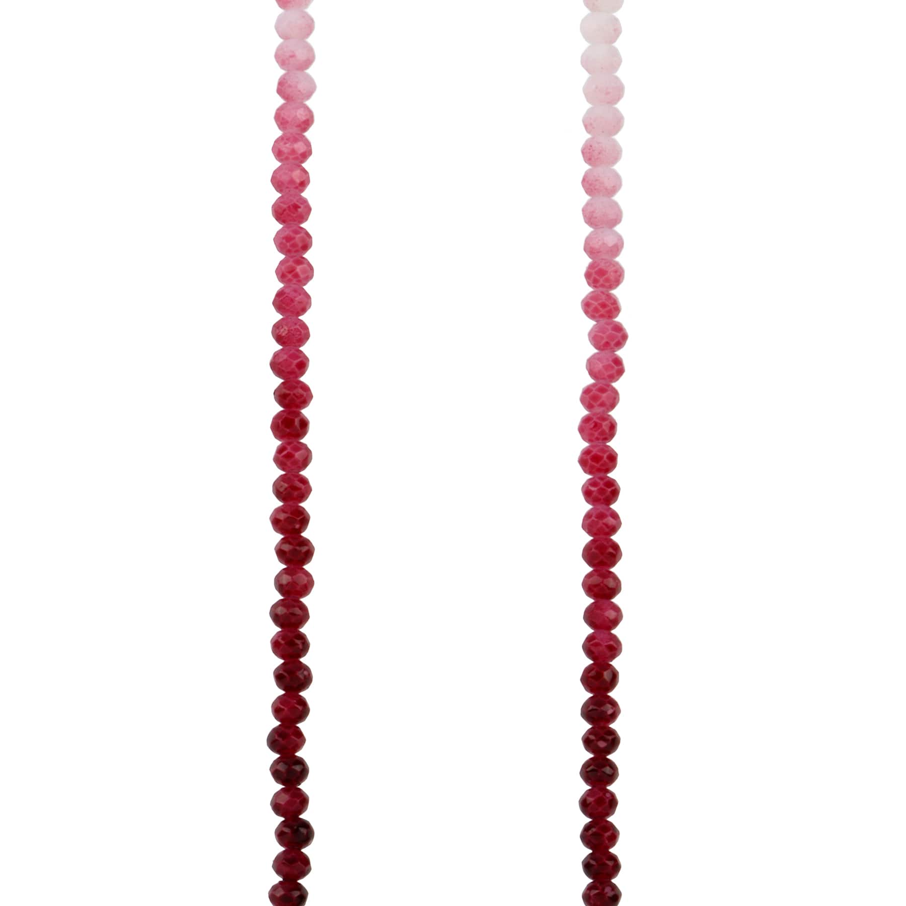 12 Pack: Red & Pink Ombre Faceted Glass Rondelle Beads by Bead Landing™