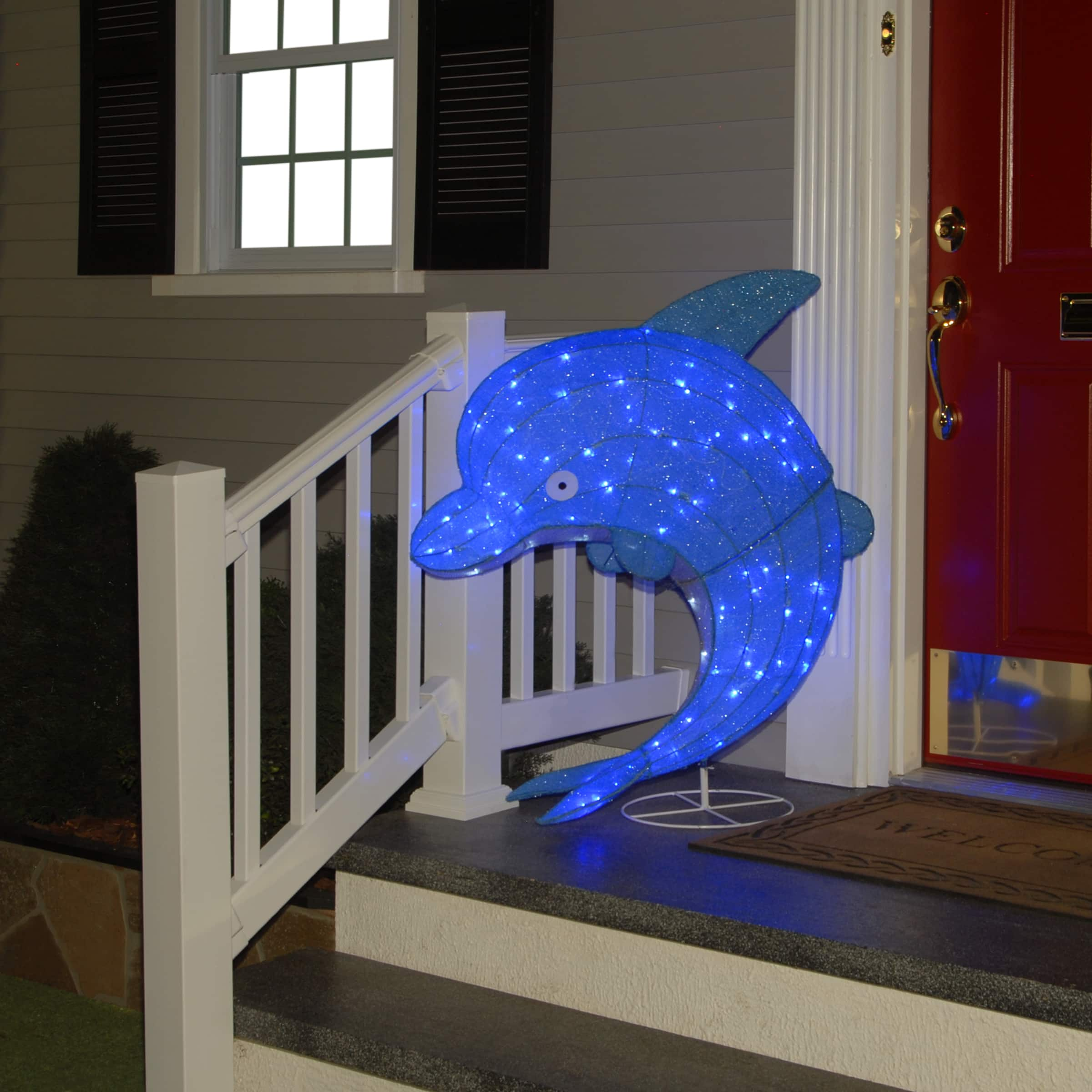 40&#x22; Blue Dolphin with LED Lights