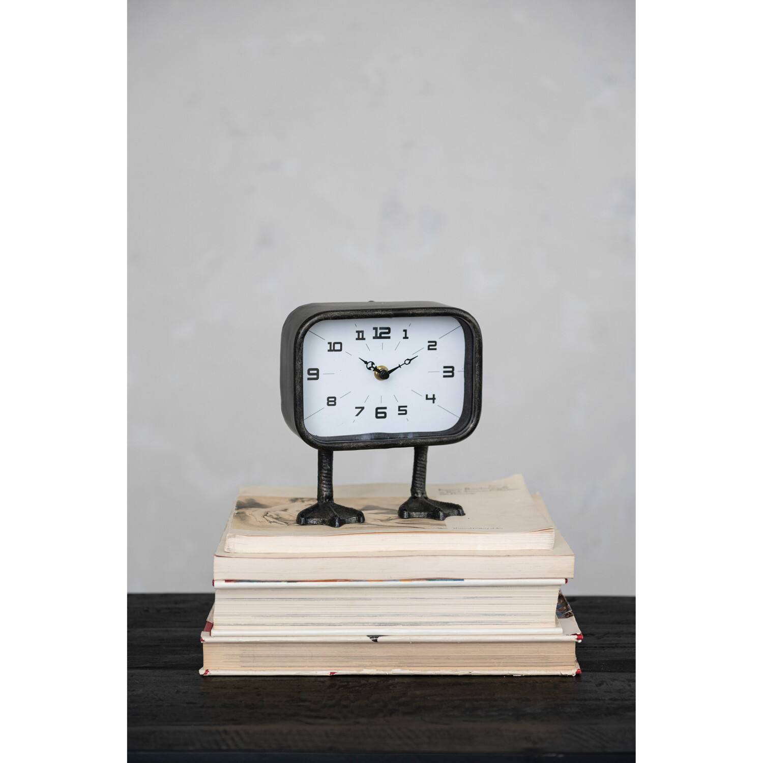 Hello Honey® 7.7" Metal Standing Clock with Duck Feet
