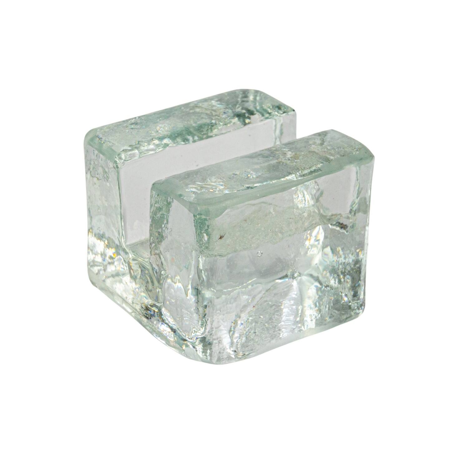 Hello Honey&#xAE; Clear Glass Cube Place Card Holders with Paper Cards, 6ct.
