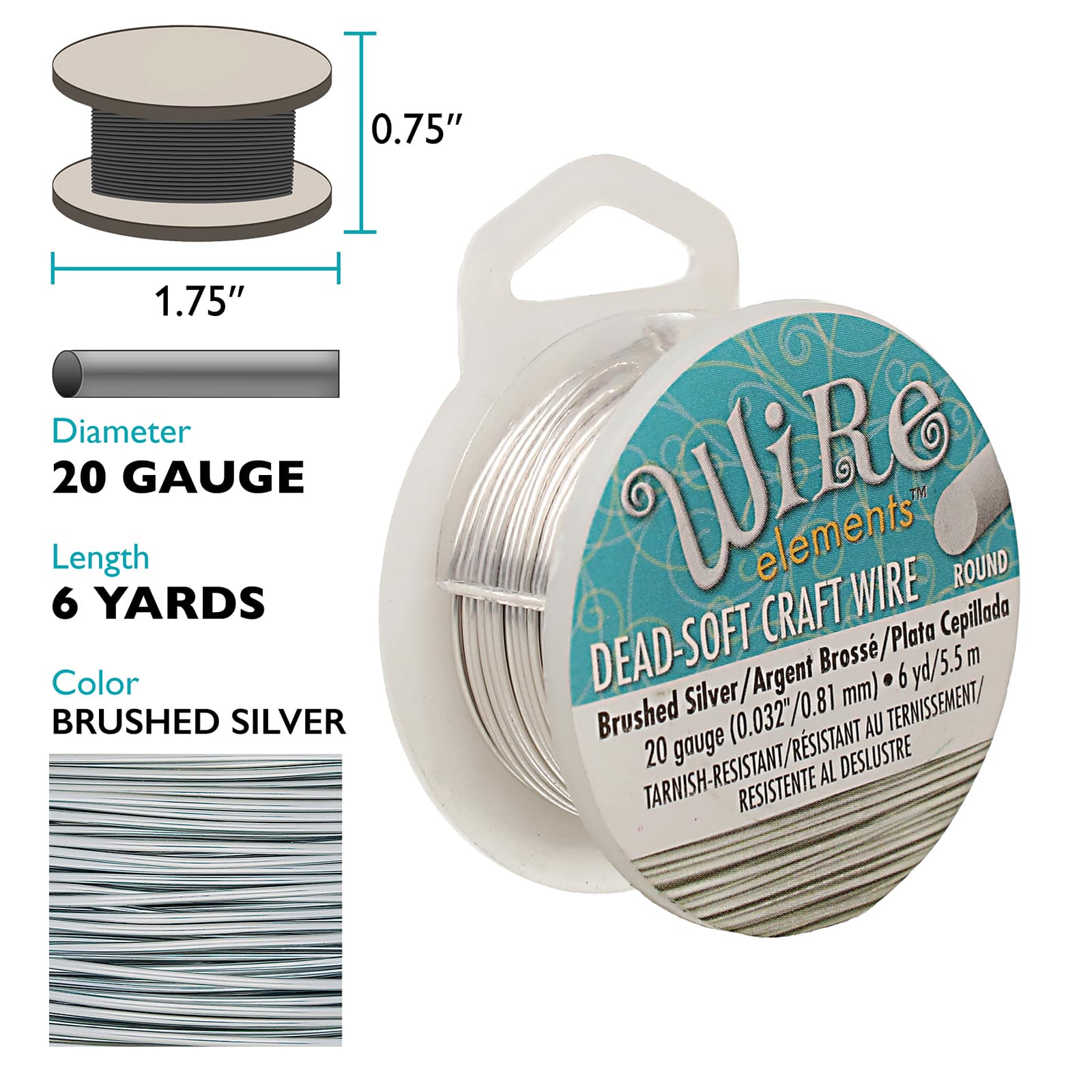 Wire Elements 20 Gauge Tarnish-Resistant Craft Wire 6 Colors by