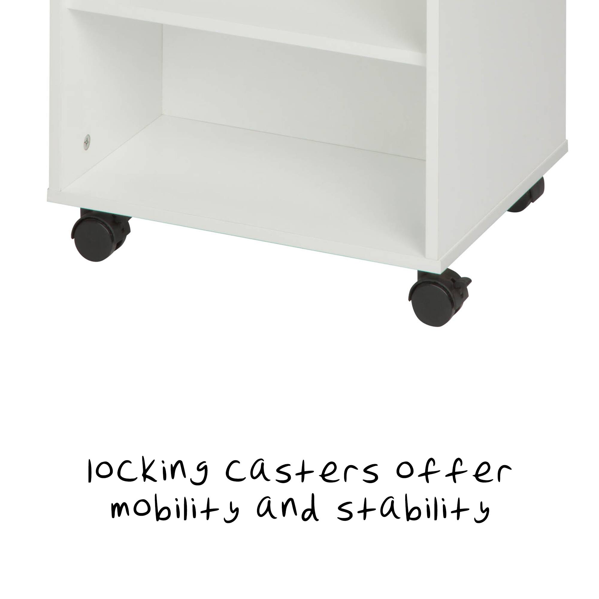 Honey Can Do 3-Drawer White Rolling Craft Cart with Drawers & Slotted Compartments
