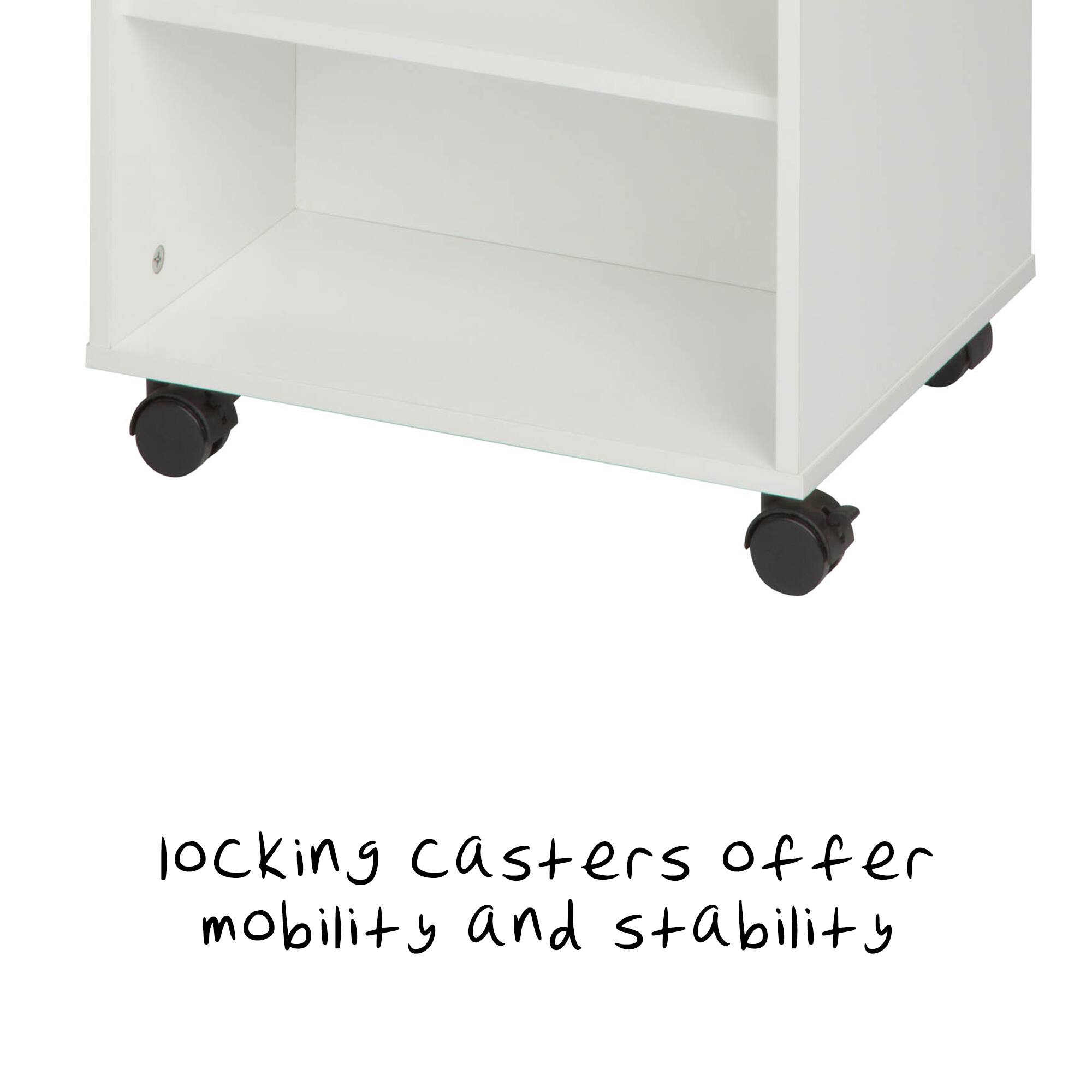 Honey Can Do 3-Drawer White Rolling Craft Cart with Drawers &#x26; Slotted Compartments