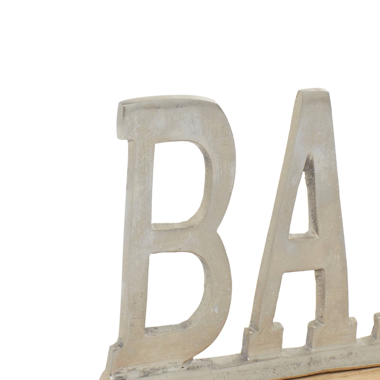 10&#x22; Silver Aluminum Glam Bar Tabletop Sign