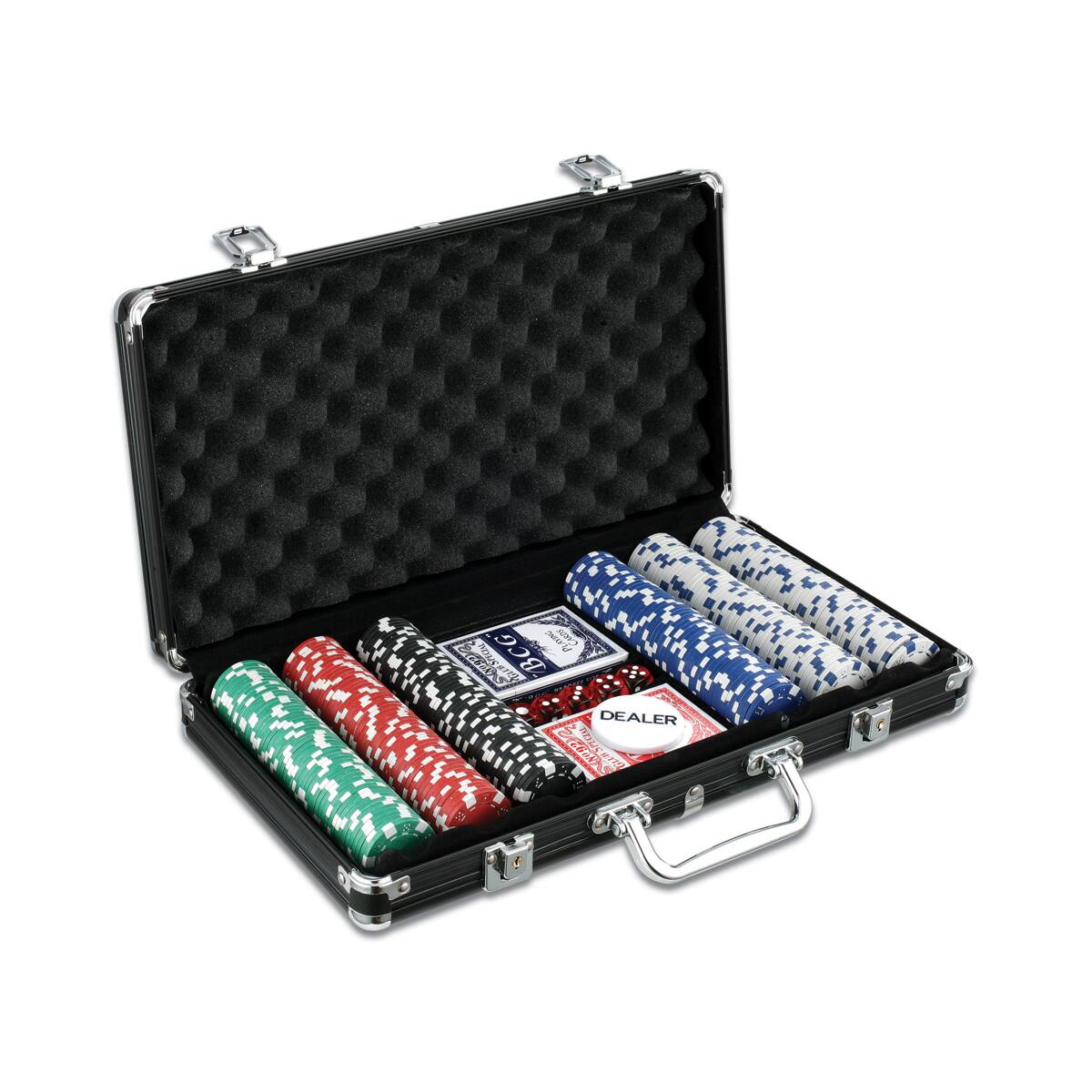 PLAYWUS Casino Poker Chip Set 300PCS Poker chips with Aluminum outlet Case, 11.5 Gram c