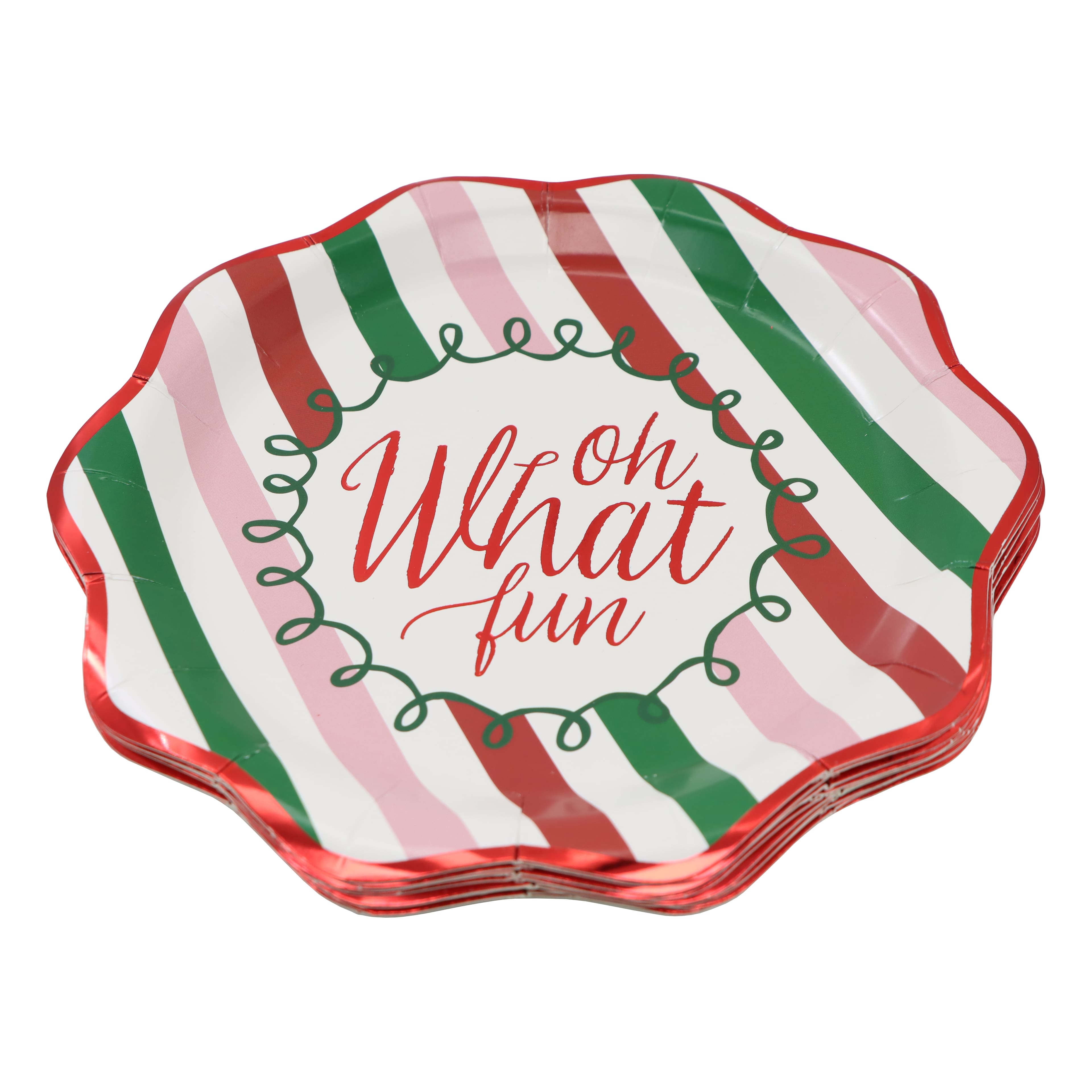 7&#x22; Oh What Fun Paper Plates, 12ct. by Celebrate It&#x2122;