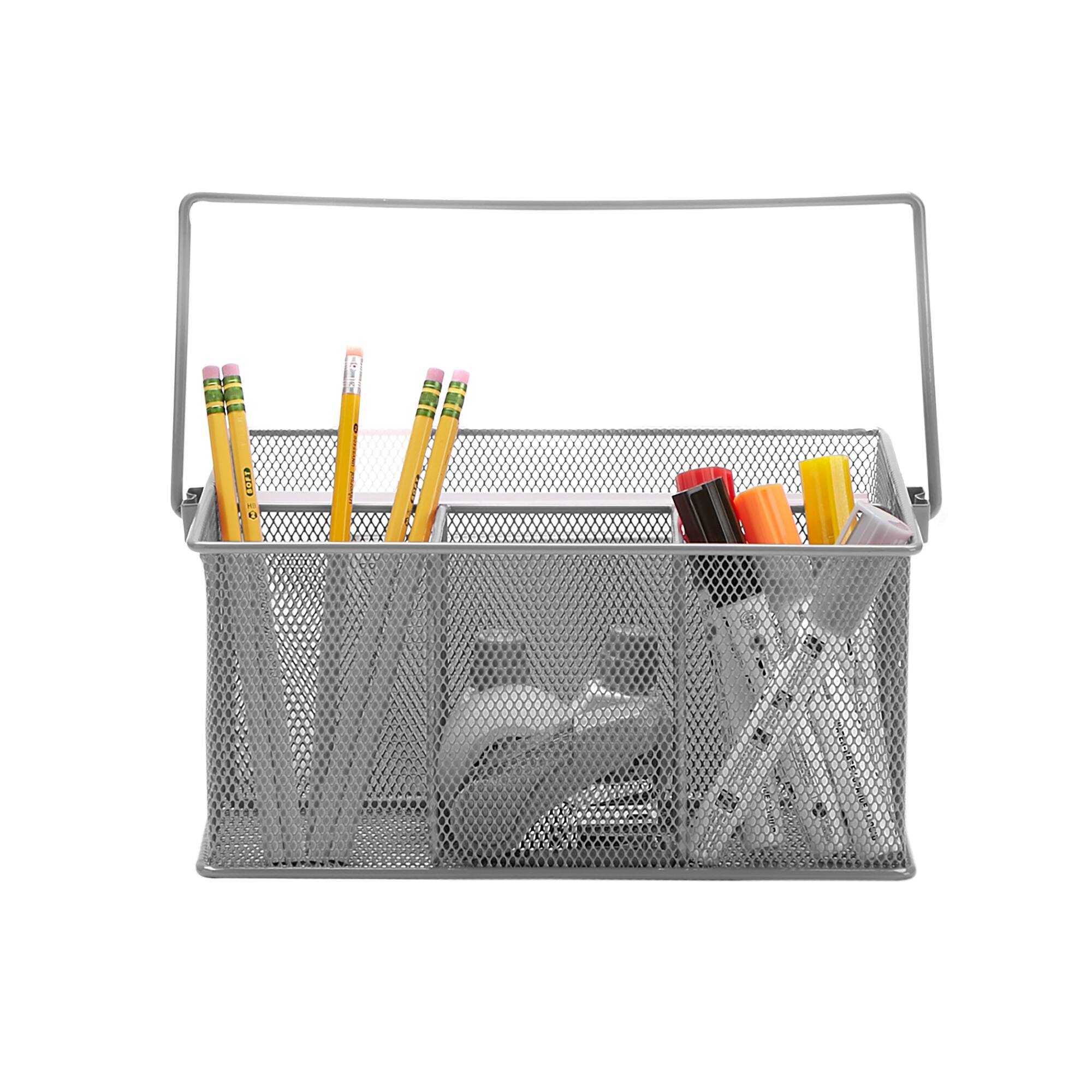 Mind Reader Metal Mesh Storage Basket with Handle