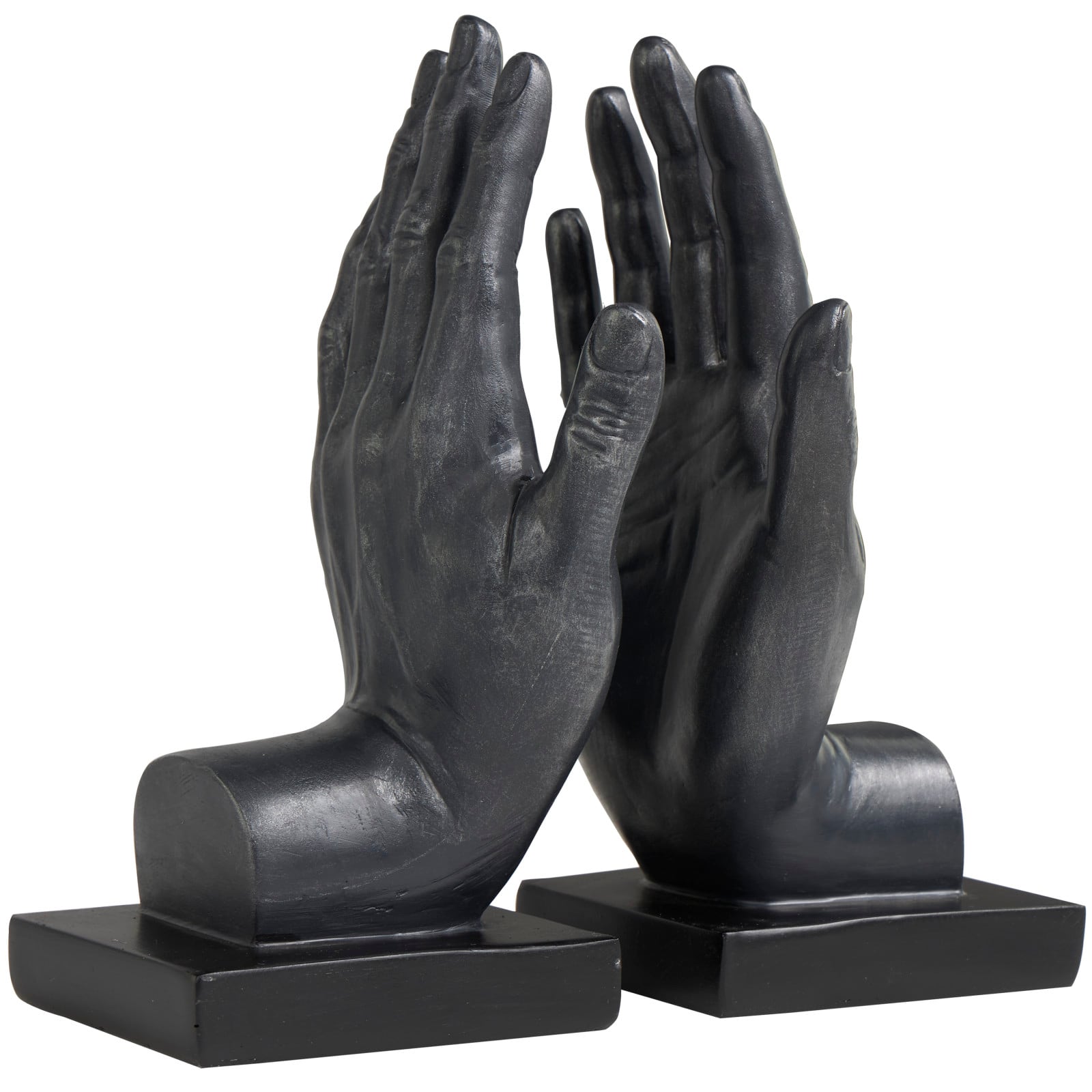 9.5" Black Polystone Hand Bookends, 2ct.