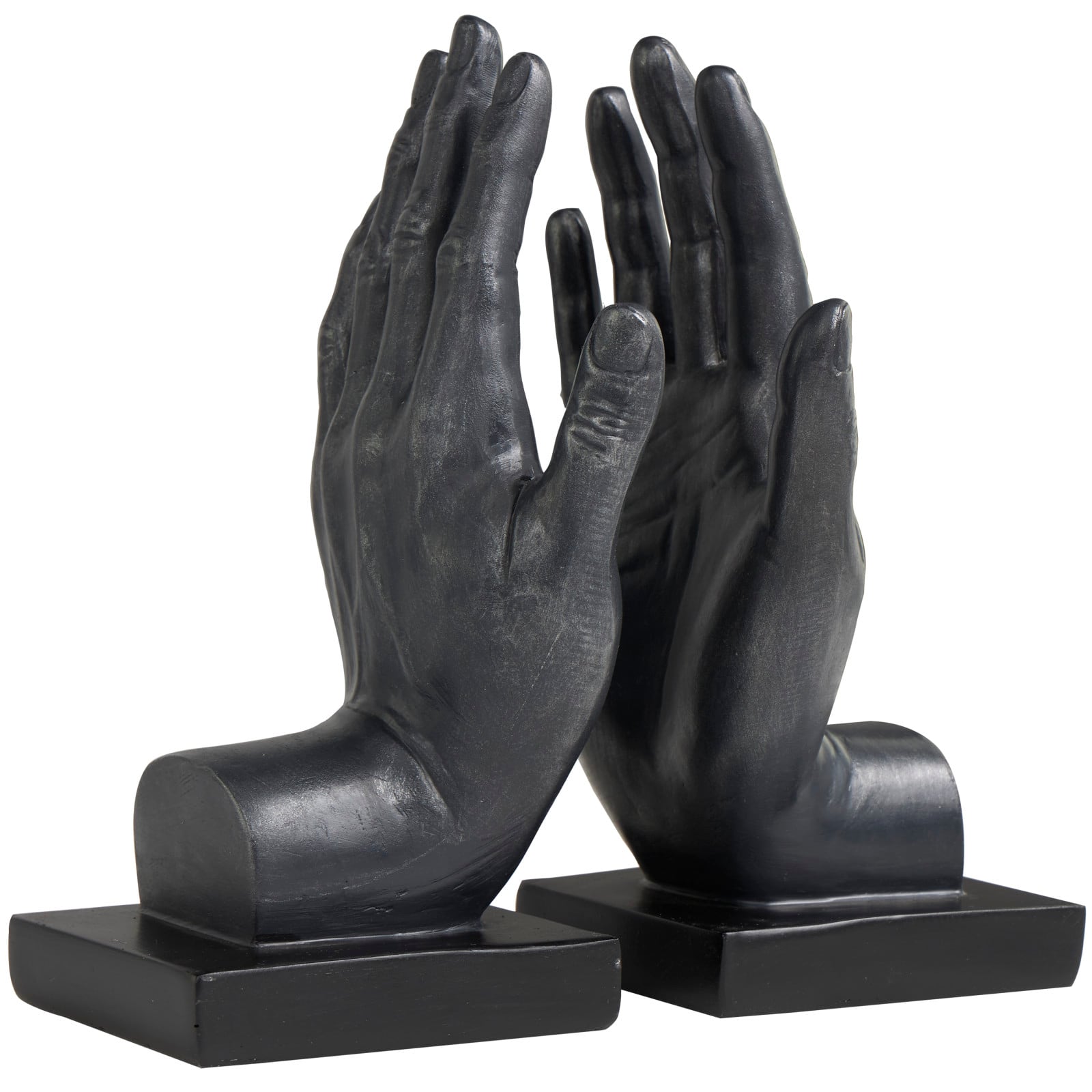 9.5&#x22; Black Polystone Hand Bookends, 2ct.