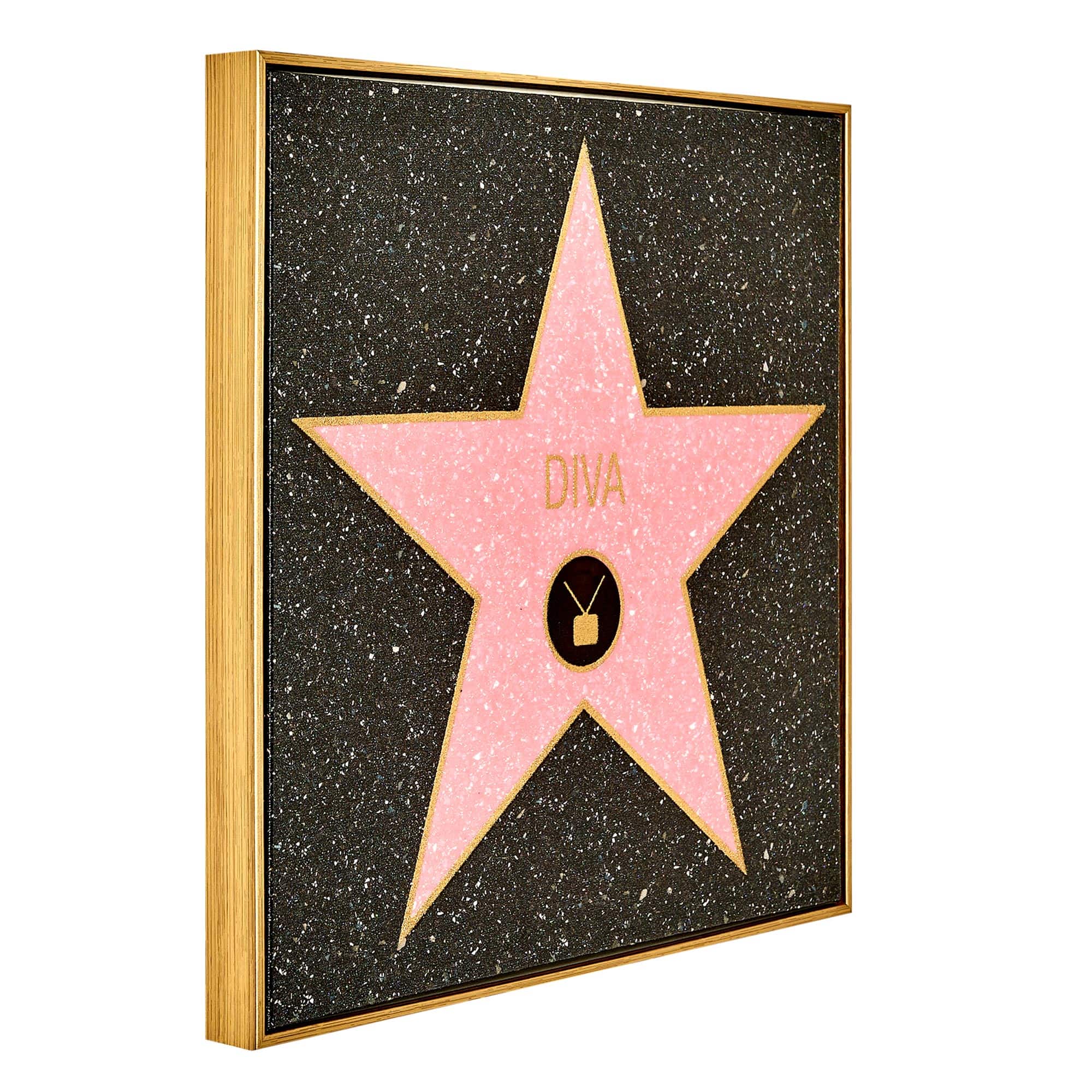 American Art Decor Diva Framed Canvas 16&#x22; x 16&#x22; Wall Decor