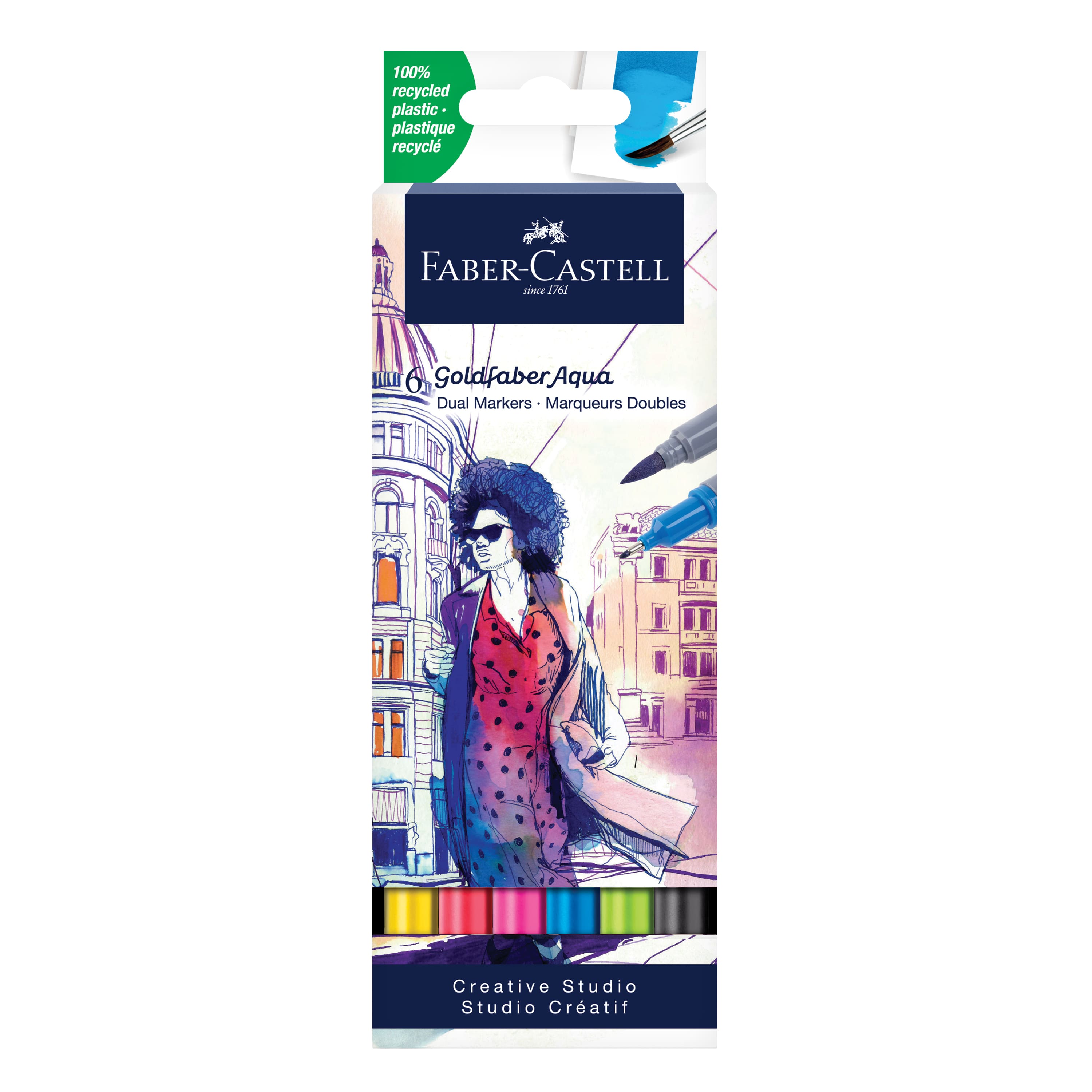 Faber-Castell&#xAE; Goldfaber Aqua Basic Shades Dual-Tip Marker Set