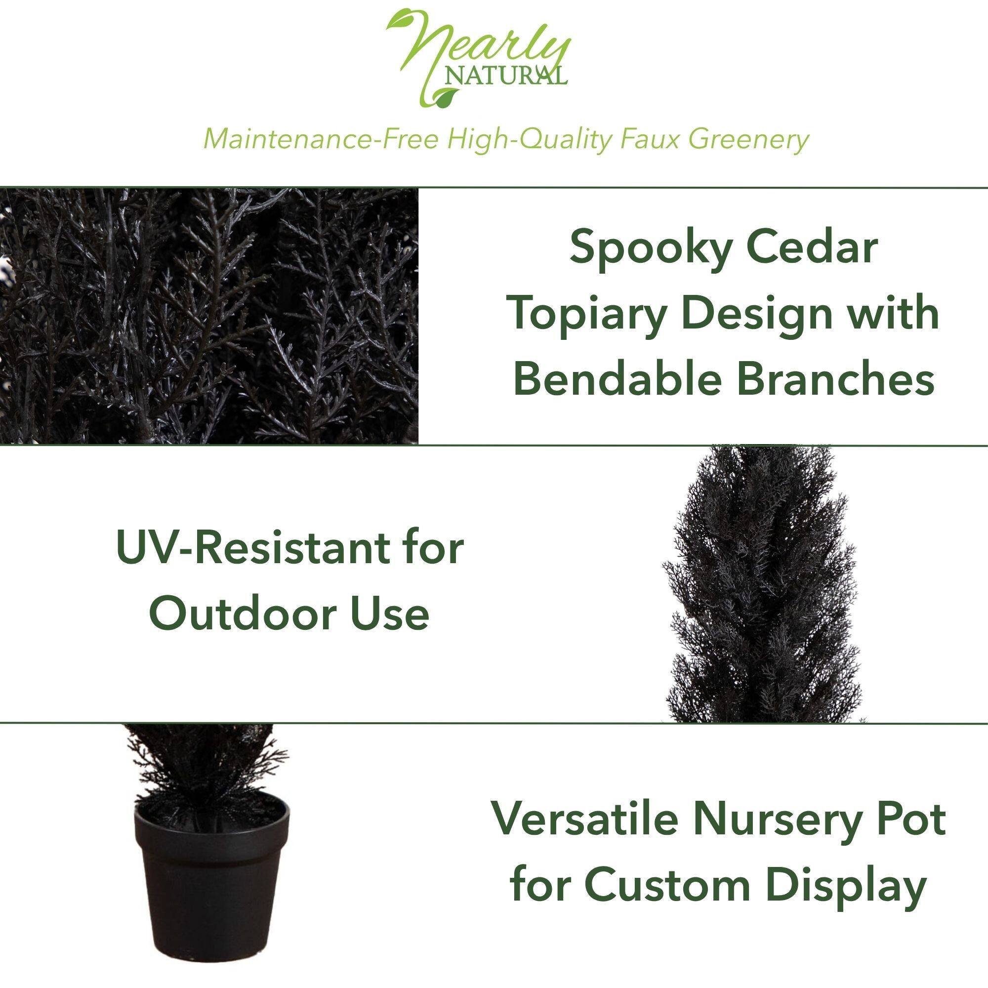 4ft. UV Resistant Artificial Halloween Black Cedar Tree (Indoor/Outdoor)