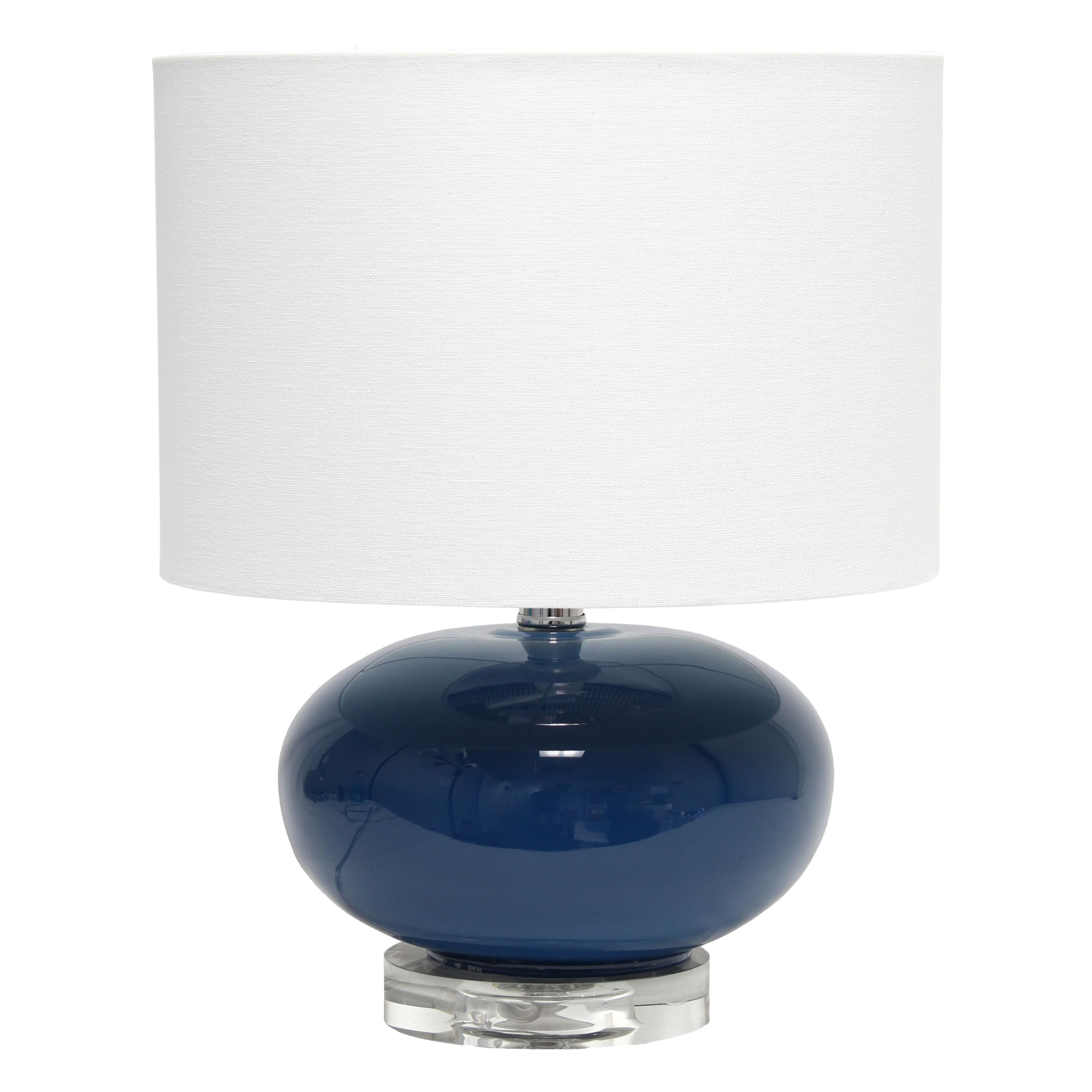 Lalia Home 15.25&#x22; Ovaloid Glass Table Lamp with White Shade
