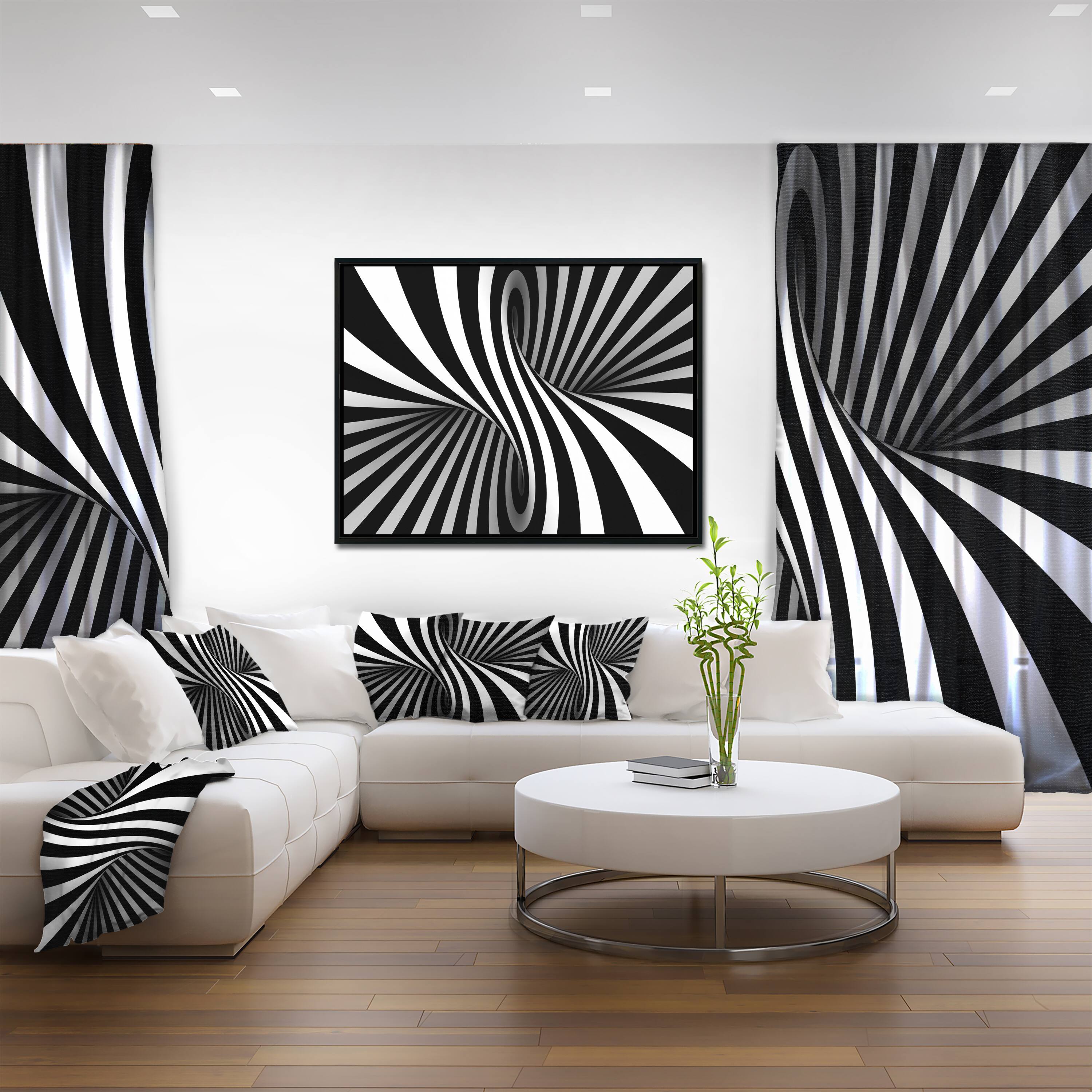 Designart - Black and White Spiral