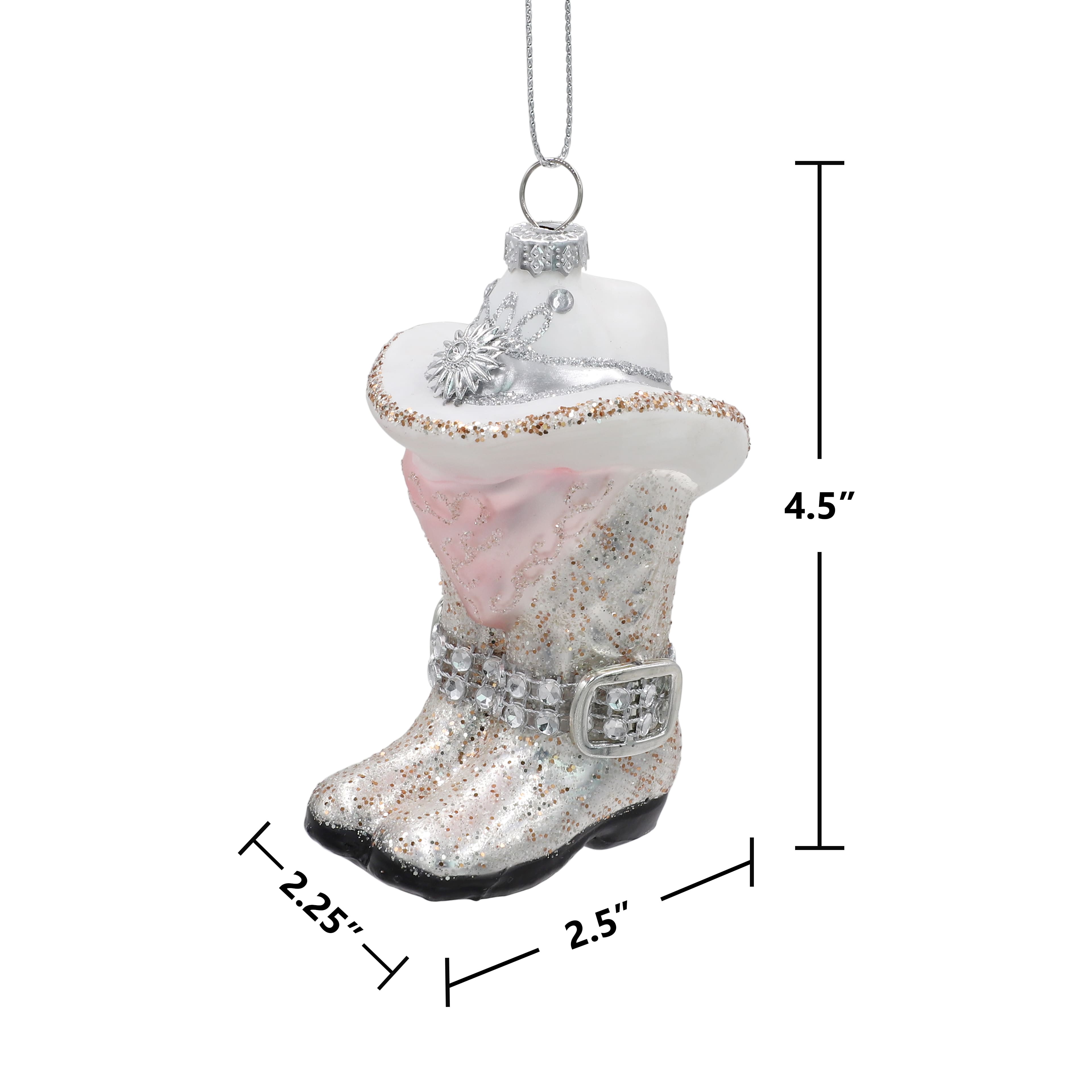 4.5&#x22; Cowboy Boot &#x26; Hat Glass Ornament by Ashland&#xAE;