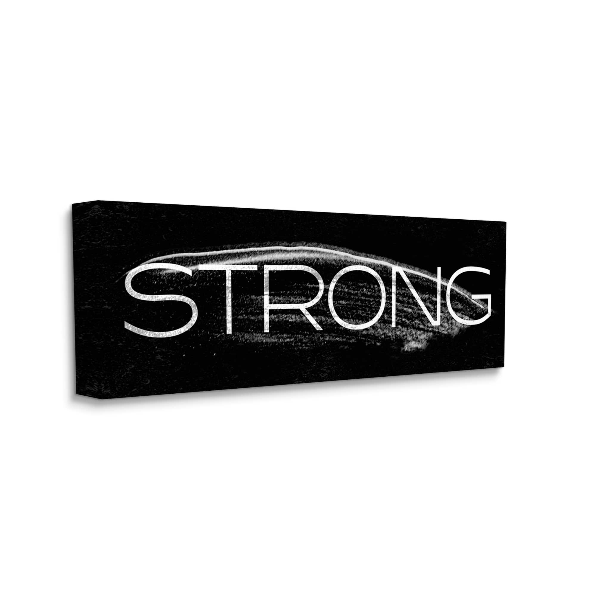 Stupell Industries Strong Phrase Bold Typography Paint Stroke Inspired Canvas Wall Art