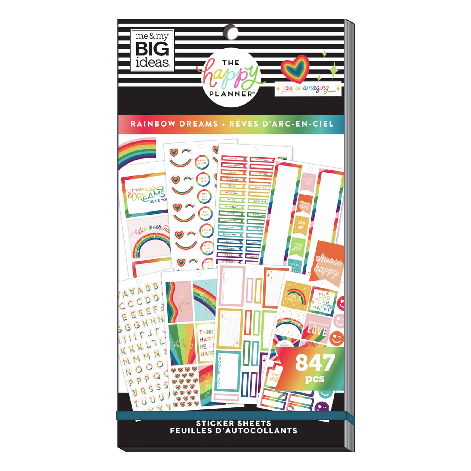 The Happy Planner Rainbow Dreams Sticker Book Pack Of 847 Me & My Big Ideas 