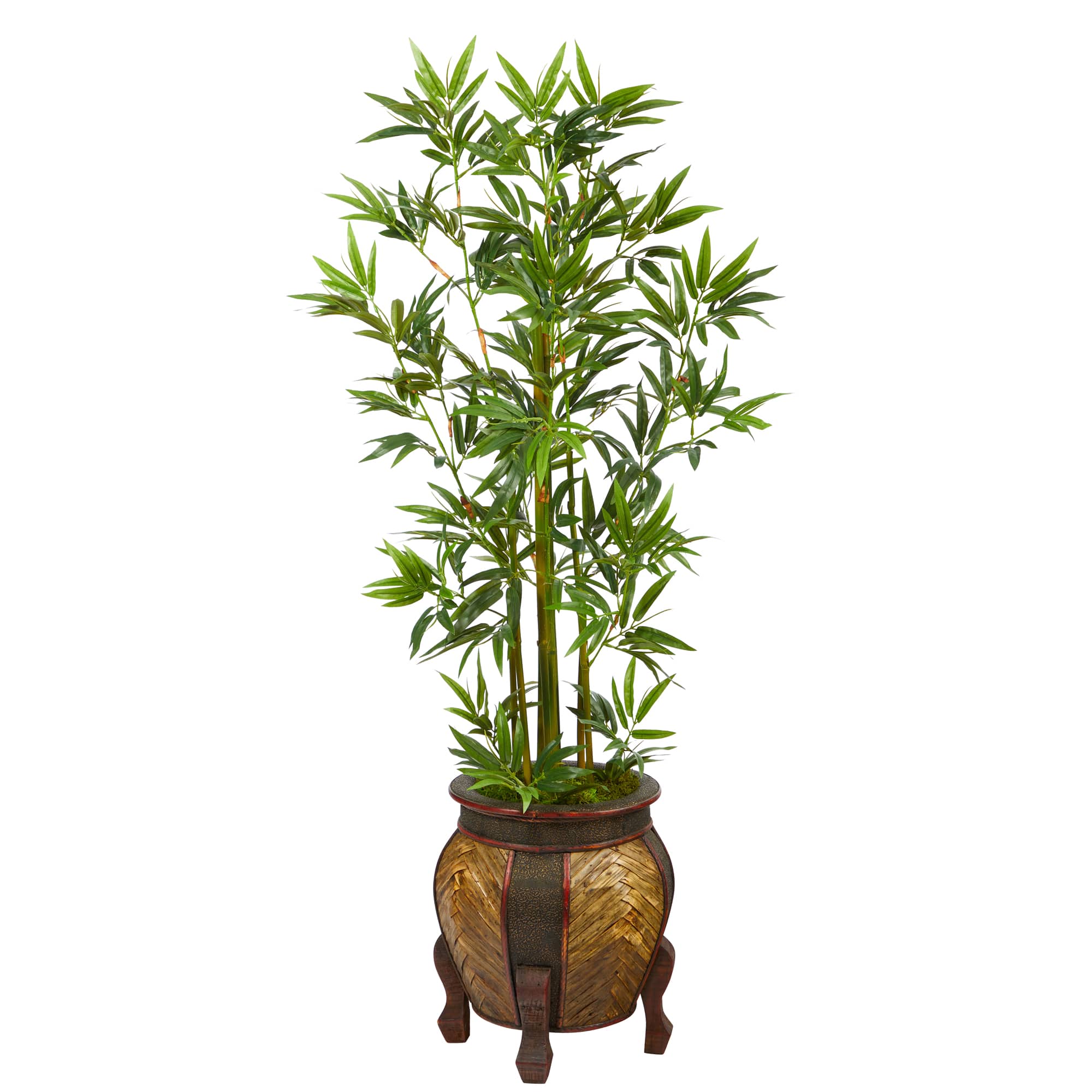 4.5ft. Bamboo Palm Tree in Decorative Planter