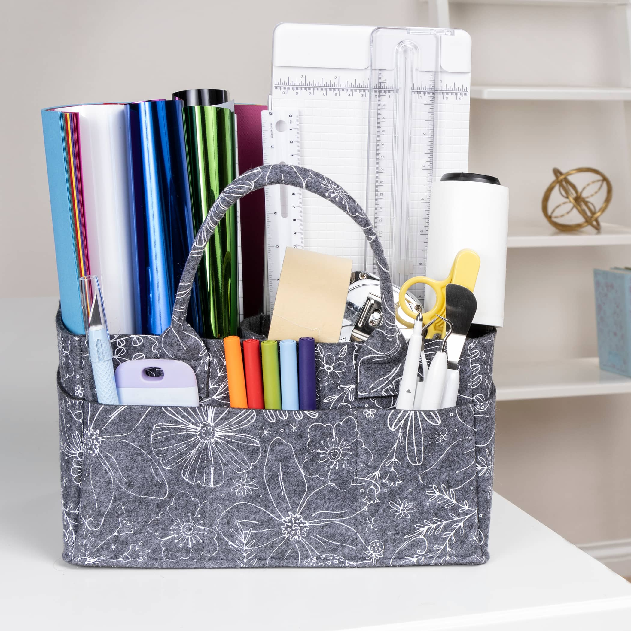 Sammy &#x26; Lou&#xAE; Floral Felt Storage Caddy