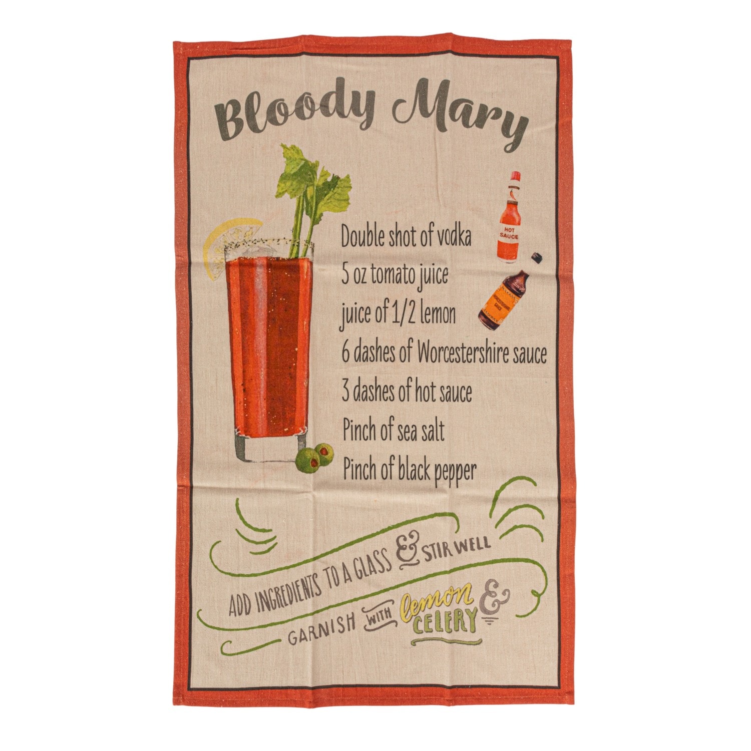 Hello Honey® Cocktail Recipe Print Cotton Printed Tea Towels, 8ct.