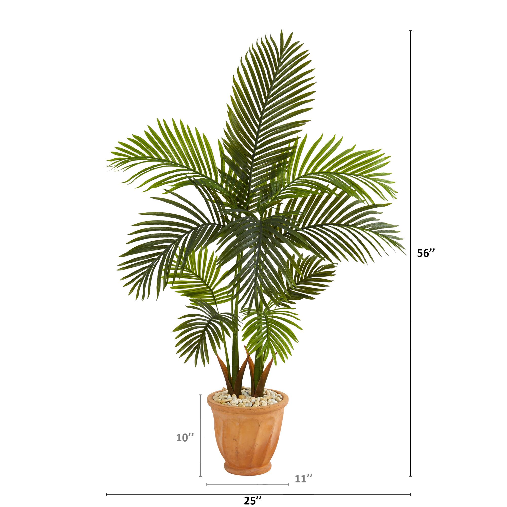 4.5ft. Areca Palm Artificial Tree in Terracotta Planter 