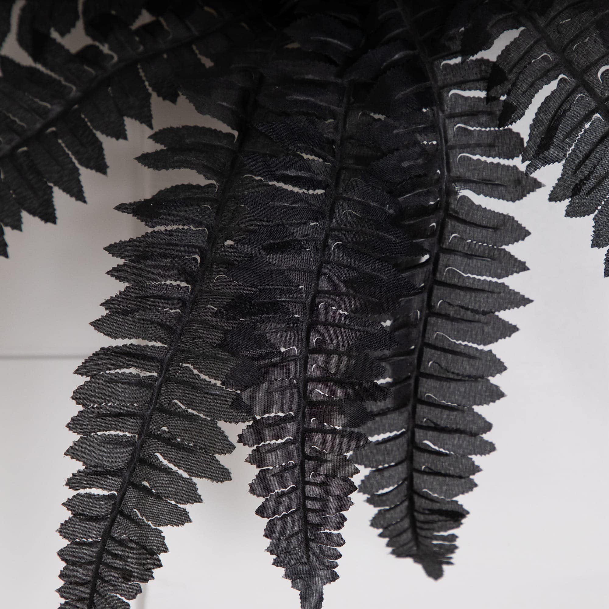 19in. Artificial Halloween Black Boston Fern - Set of 6