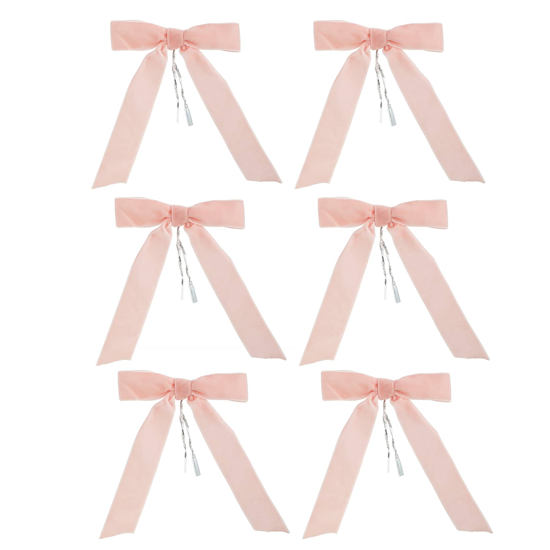 6&#x22; Pink Velvet Bows, 6ct. by Celebrate It&#xAD;&#x2122;