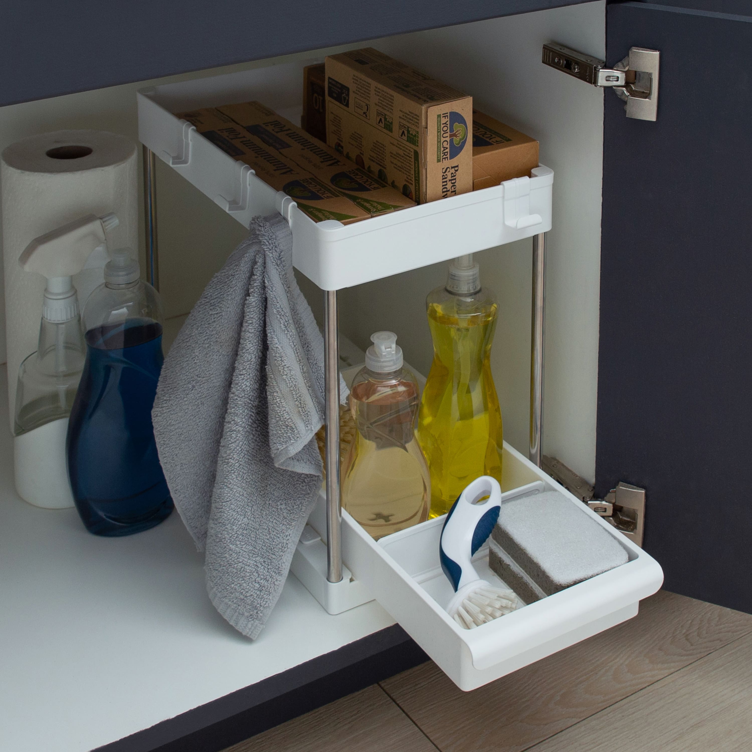 Simplify 2-Tier Storage Shelf with Drawer