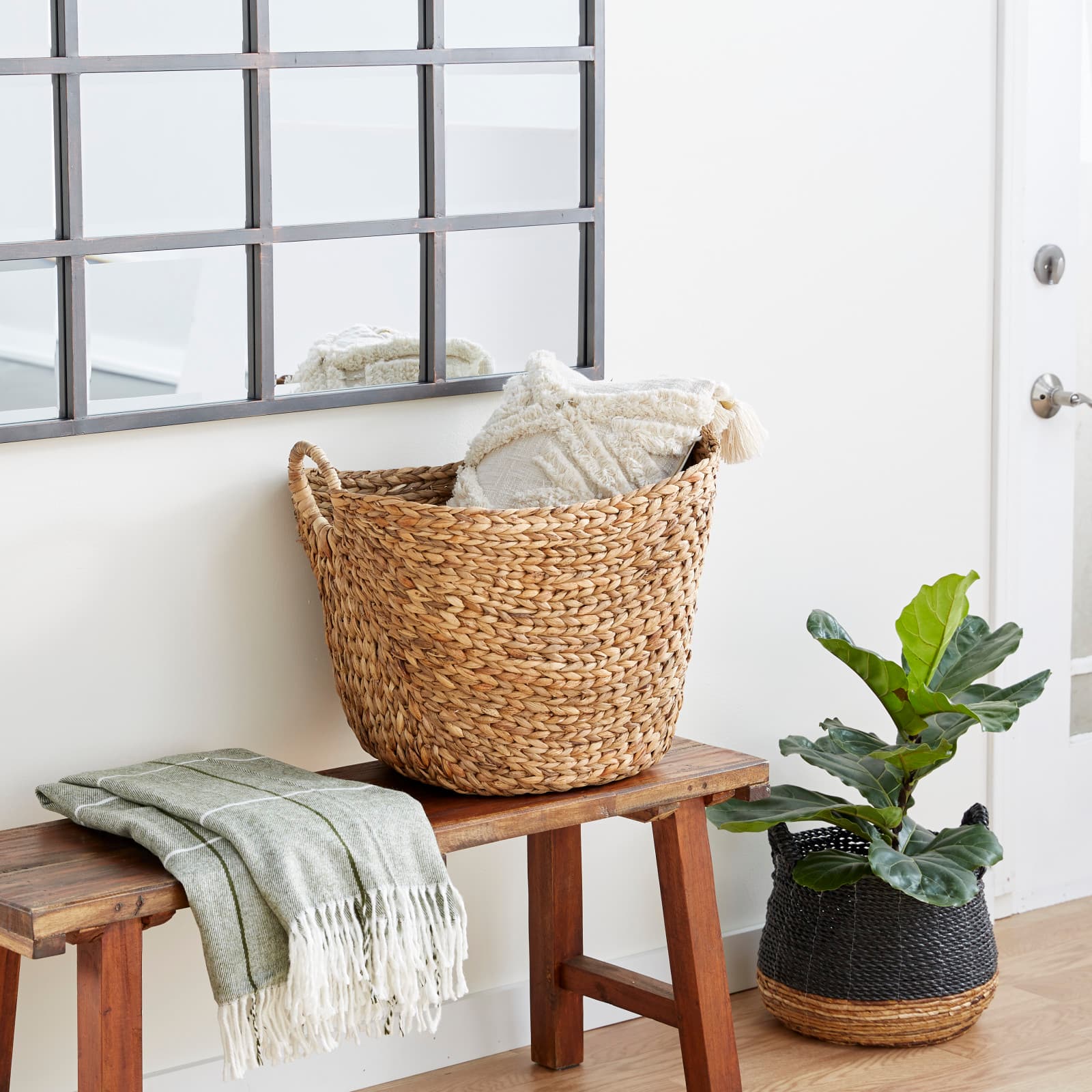Brown Sea Grass Contemporary Storage Basket