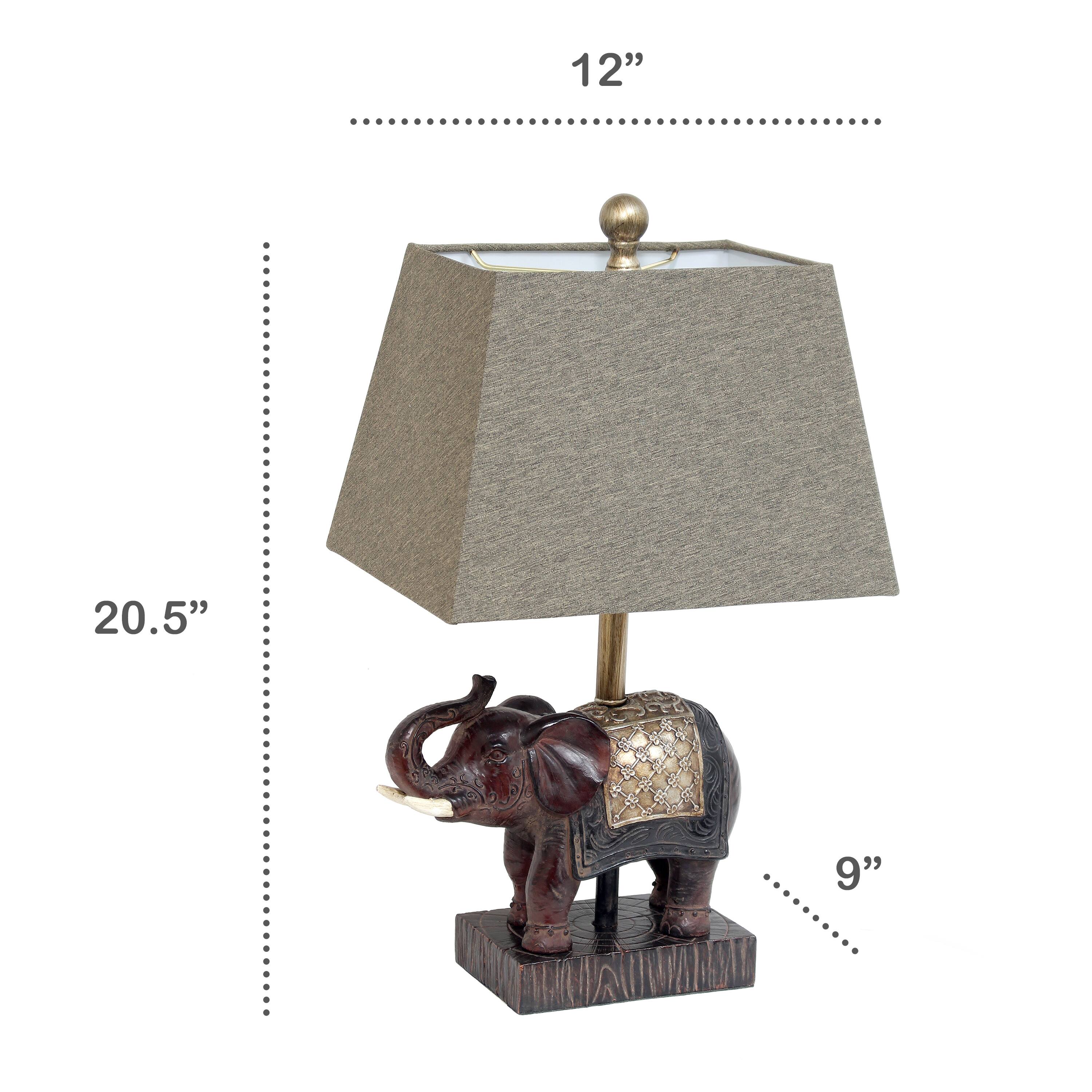 Lalia Home 20.5&#x22; Elephant Table Lamp with Fabric Shade
