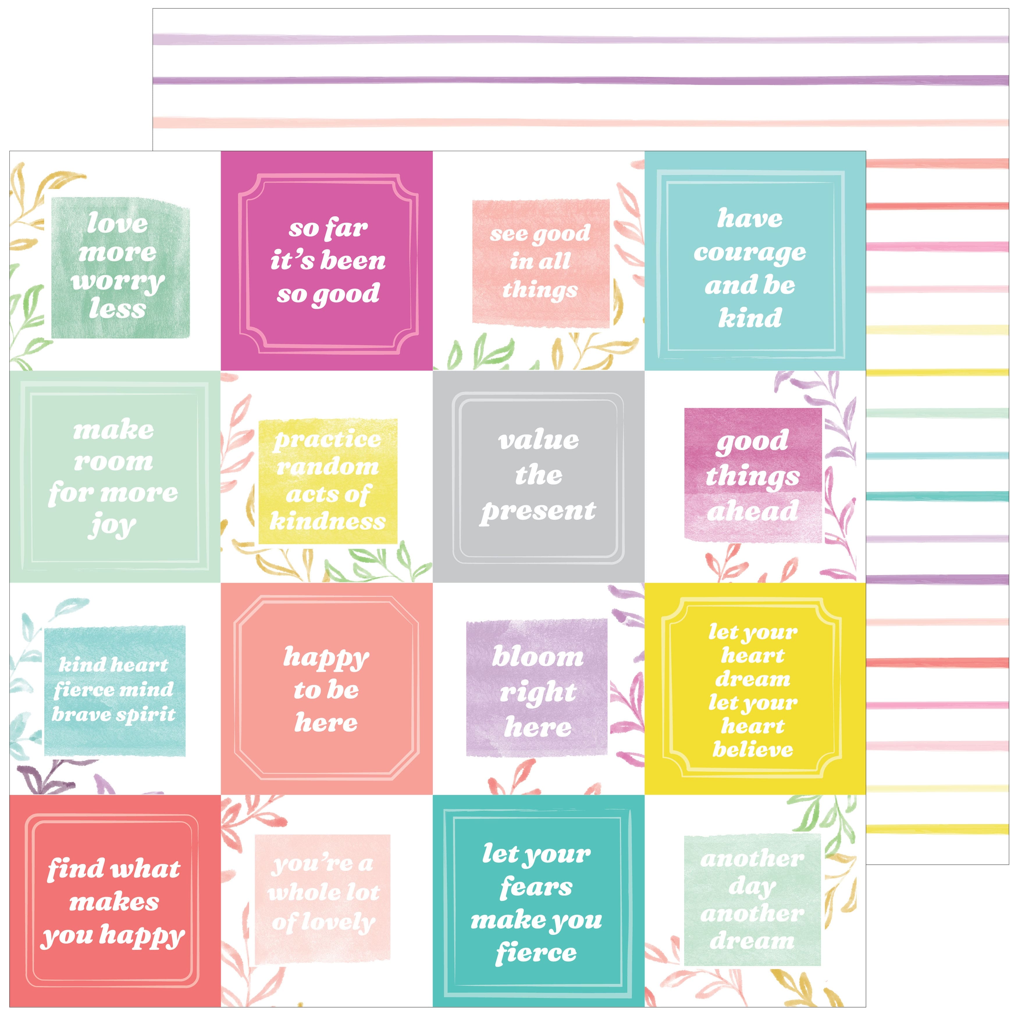 PinkFresh Studio Delightful Happy Thoughts Double-Sided Cardstock, 12&#x22; x 12&#x22;