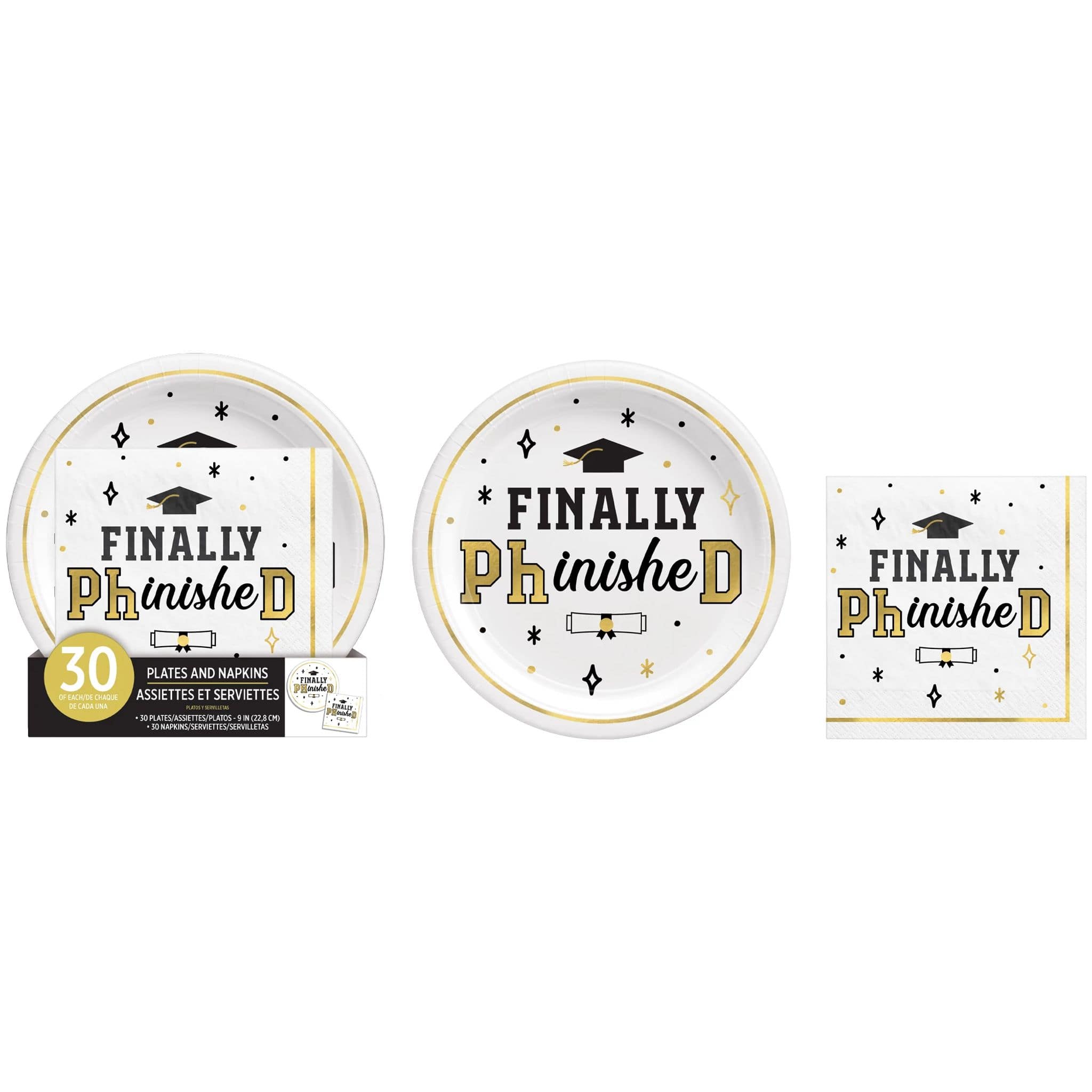 Finally PHinisheD Graduation Plate &#x26; Napkin Party Pack