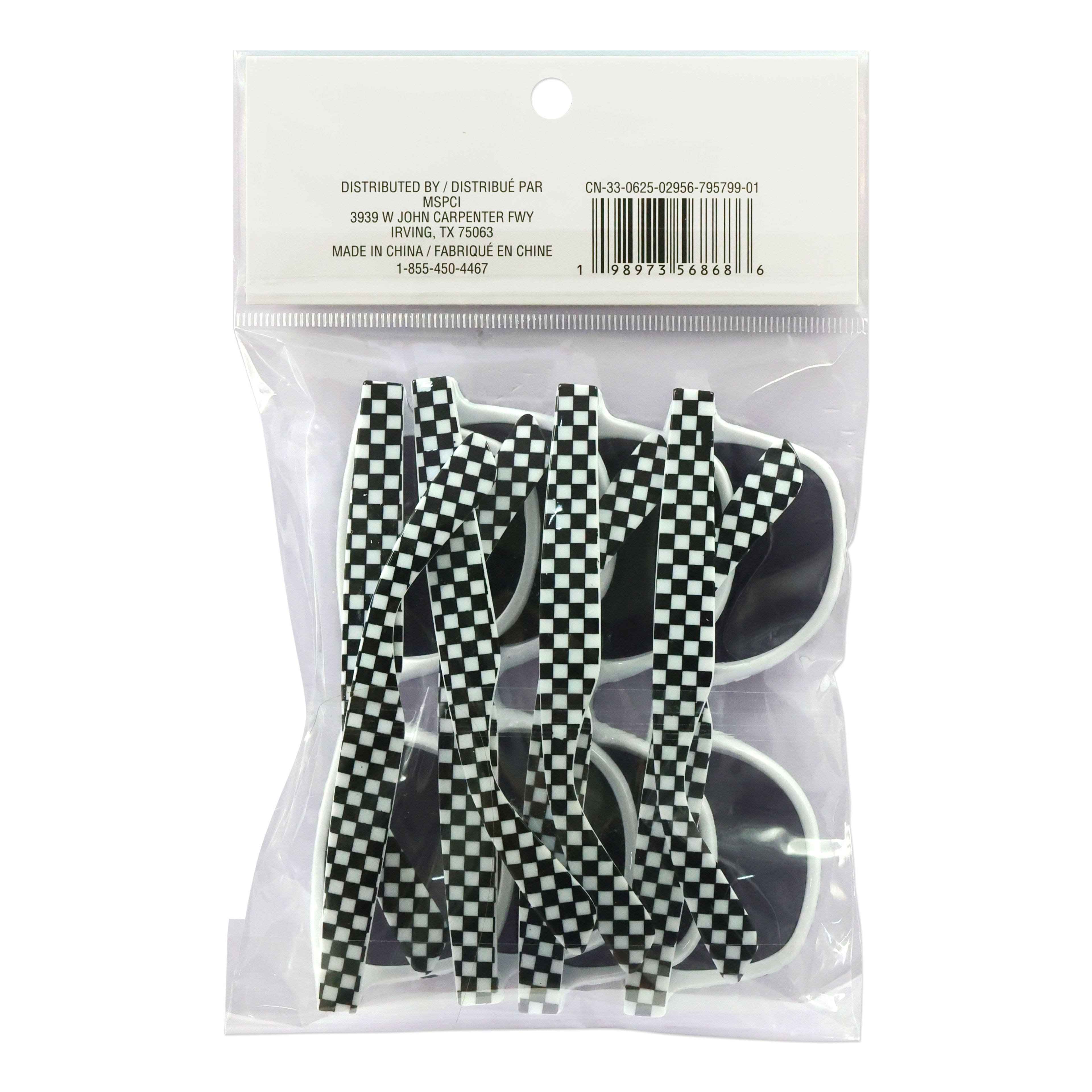 Black &#x26; White Checker Sunglasses, 4ct. by Celebrate It&#x2122;