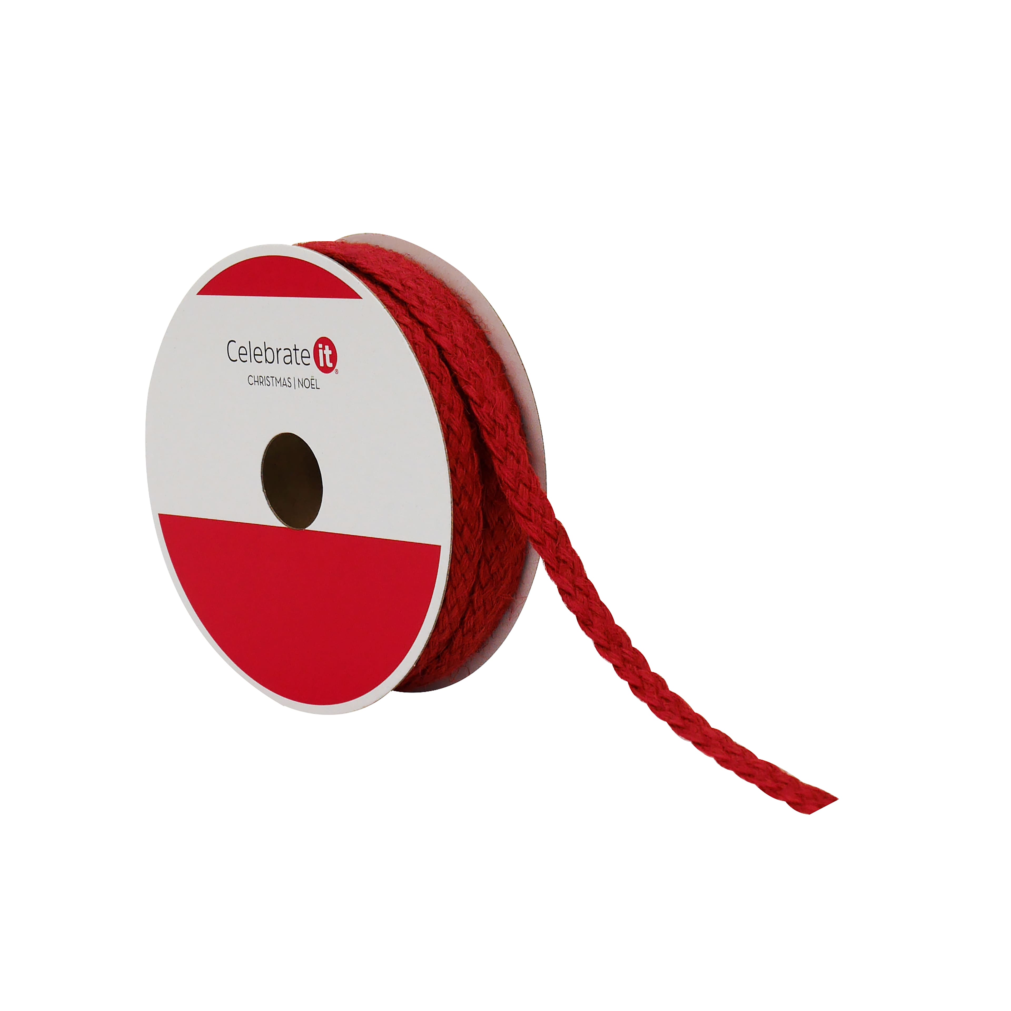 3/10&#x22; x 30ft. Burgundy Jute Braid Trim Ribbon by Celebrate It&#xAE;