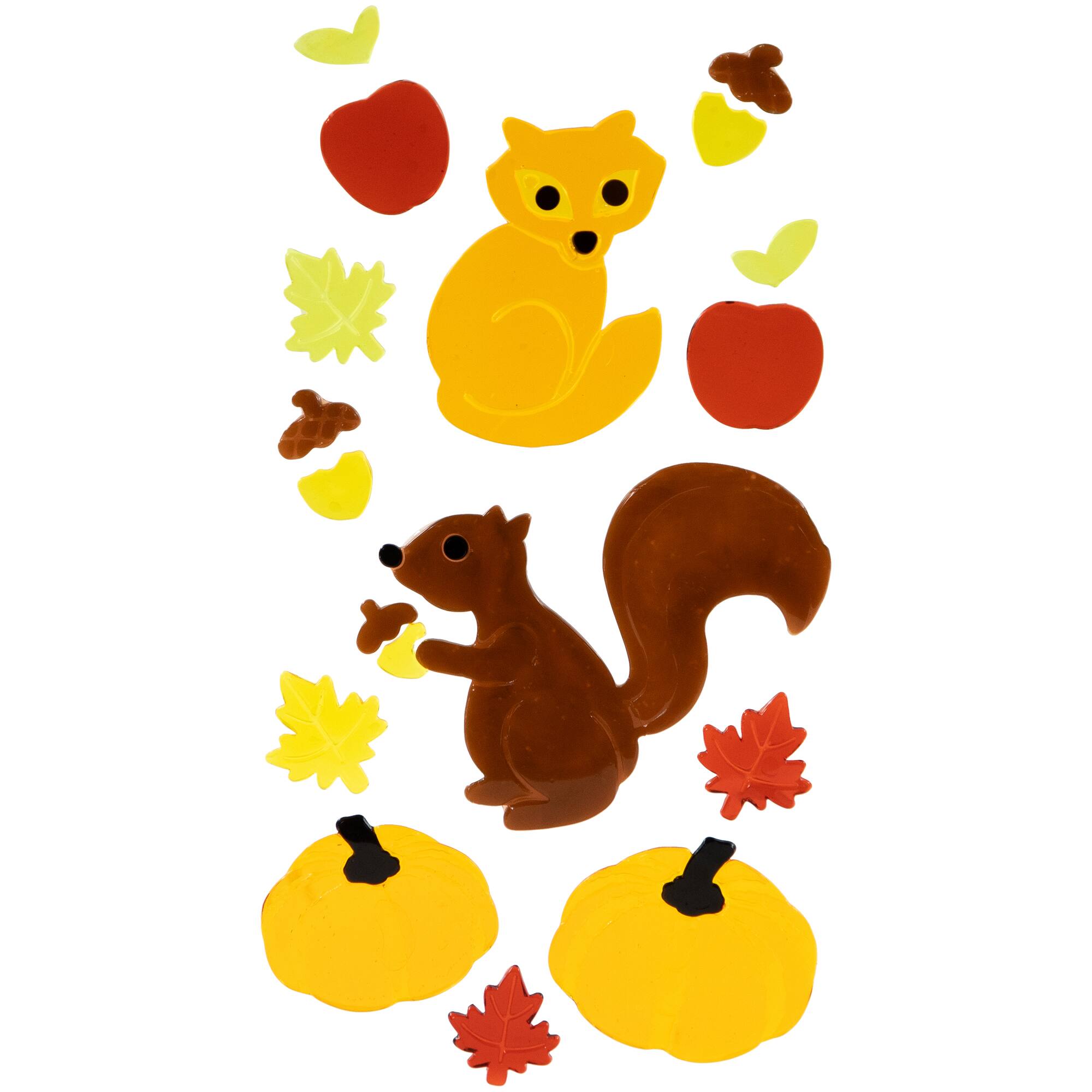 Double Sided Fall Harvest Gel Window Cling Set
