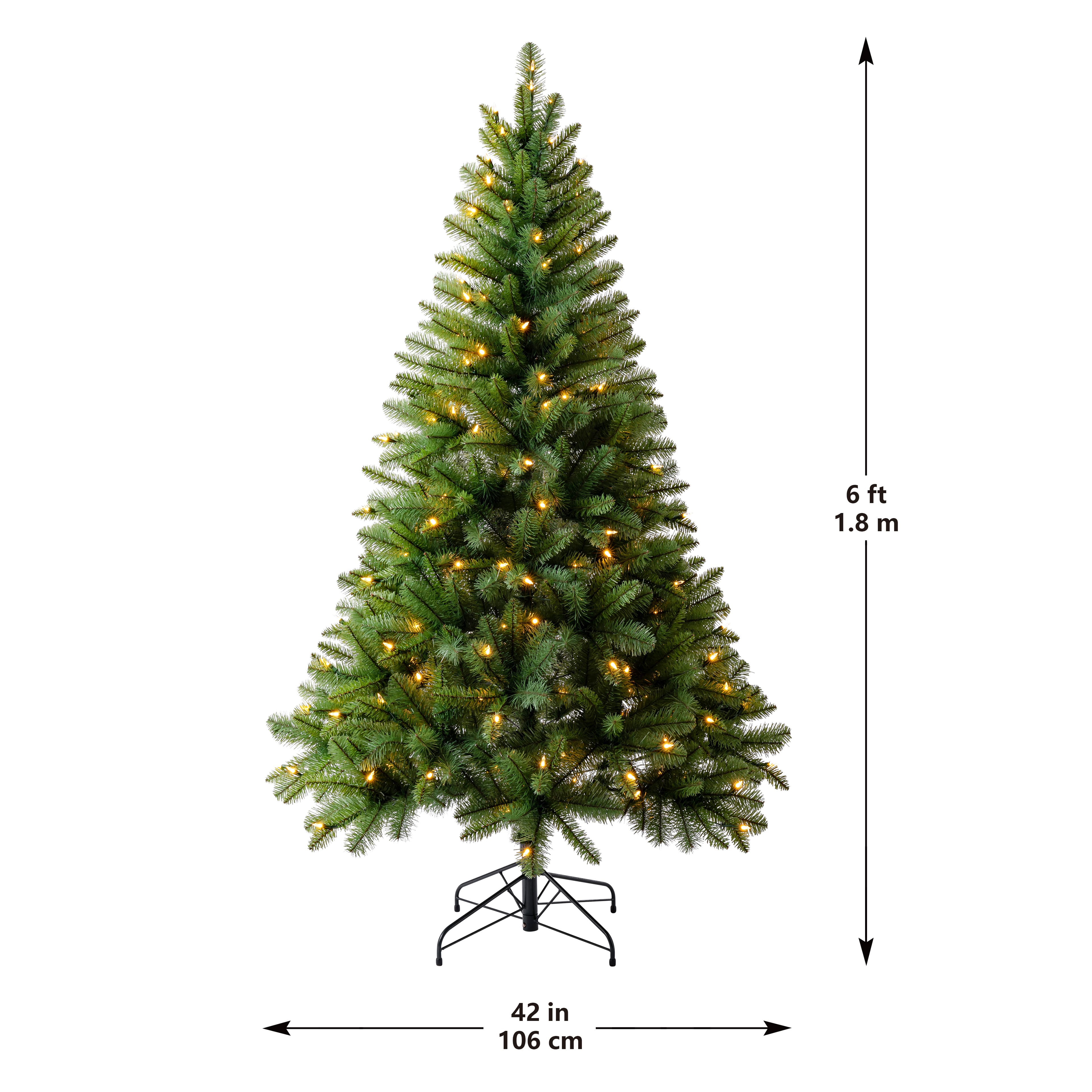 6ft. Pre-Lit Windham Spruce Artificial Christmas Tree, Warm White LED Lights by Ashland&#xAE;
