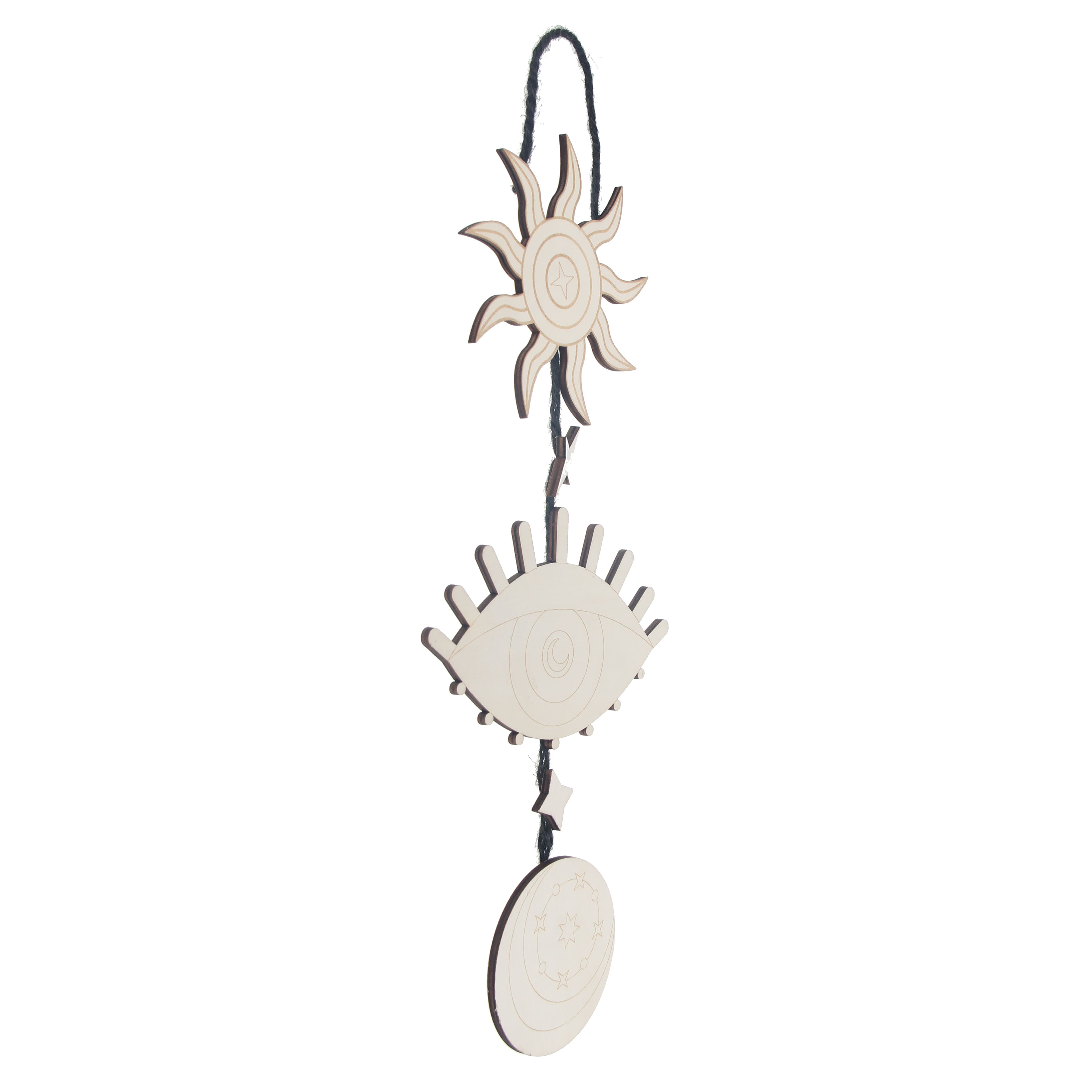 17.75&#x22; DIY Celestial Hanging Wood D&#xE9;cor by Make Market&#xAE;