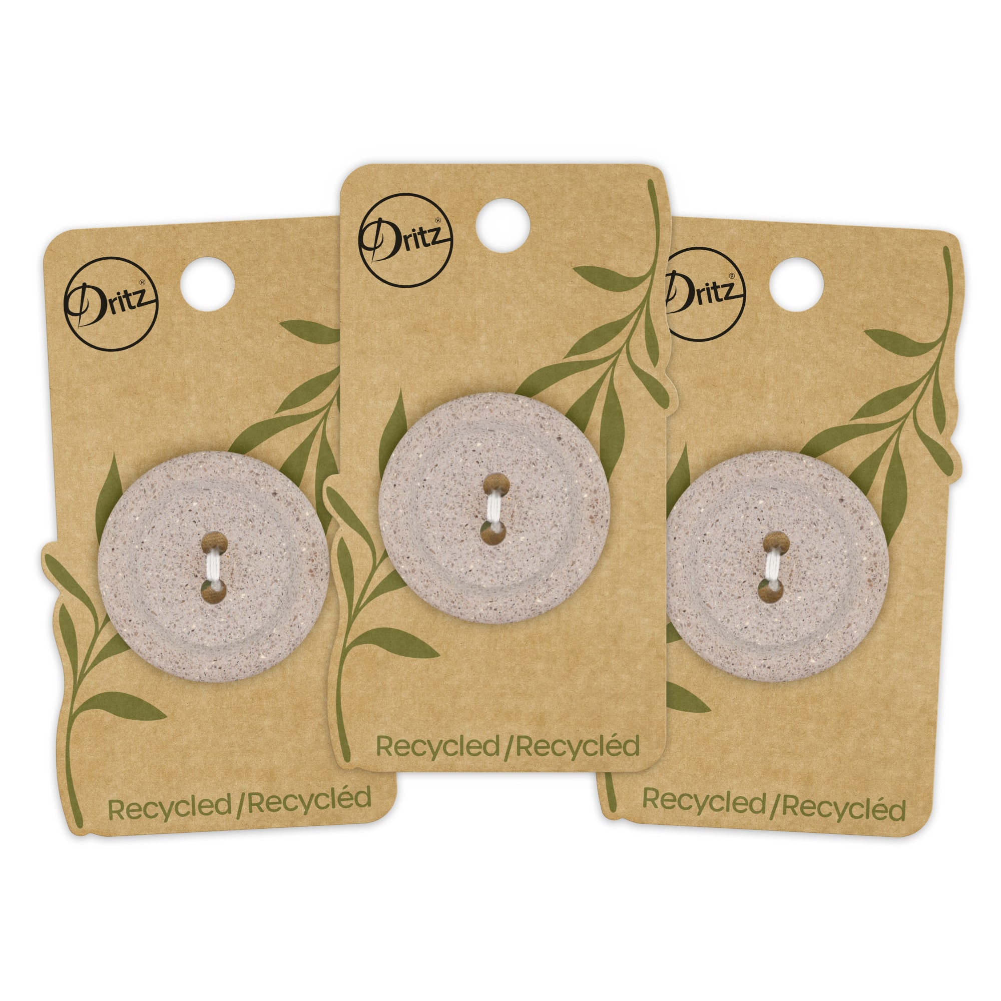 Dritz® 34mm Beige-Camel Recycled Macadamia Round Button, 3 ct.