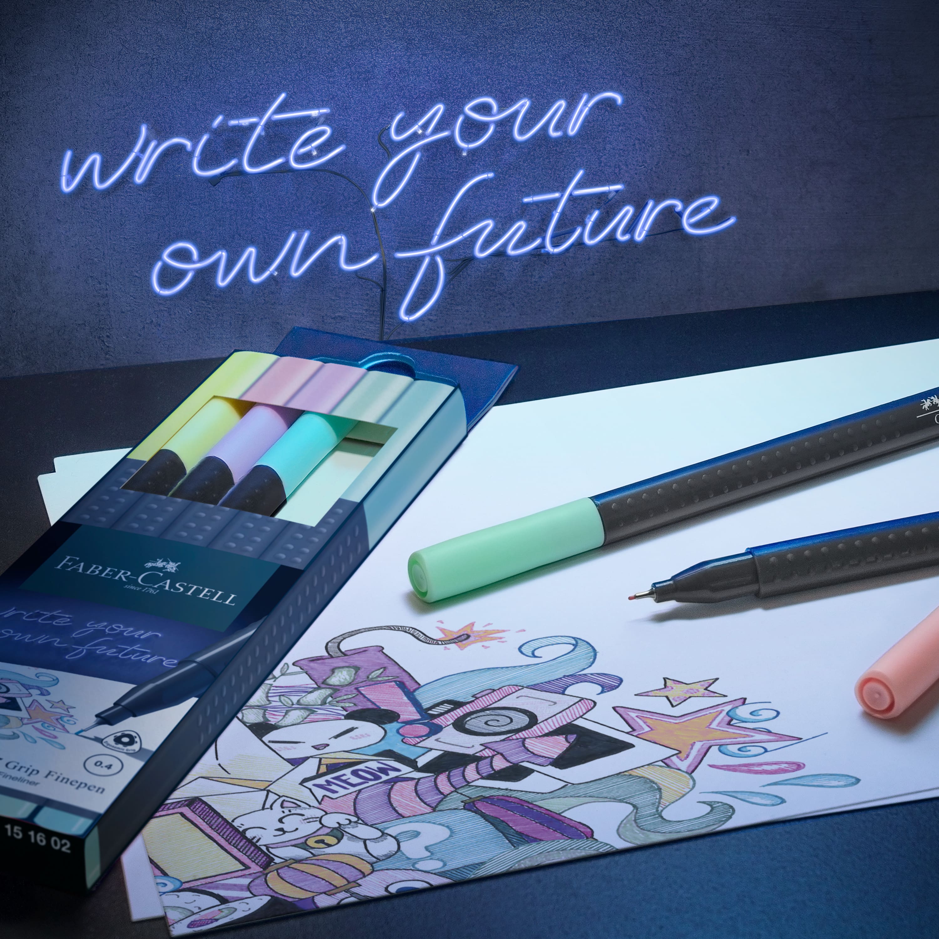 Faber-Castell&#xAE; Pastel Colors Grip Finepen Set