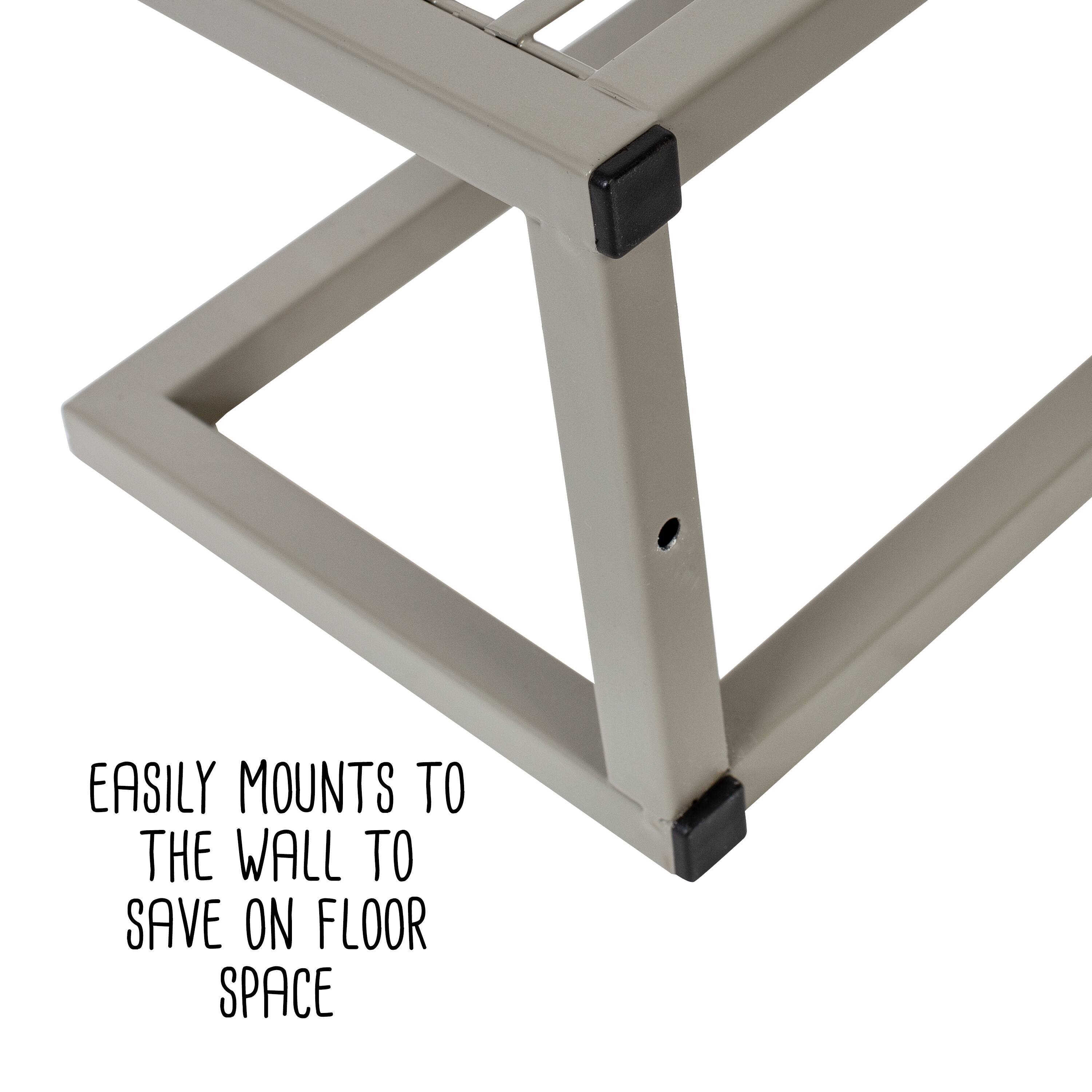 Honey Can Do Steel Bathroom Slatted Shelf with Towel Bar