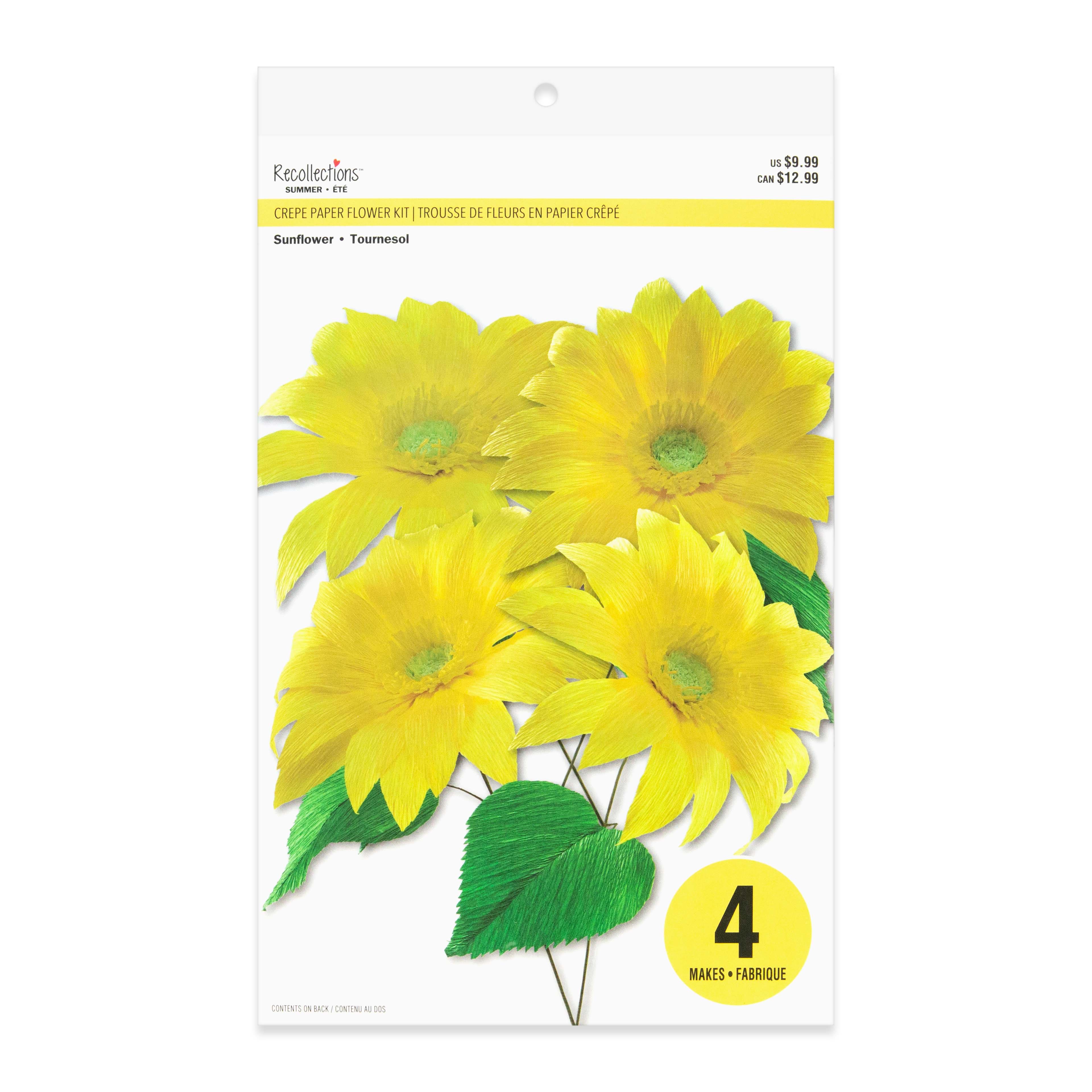 Large Sunflower Crepe Paper Flower Kit by Recollections&#x2122;