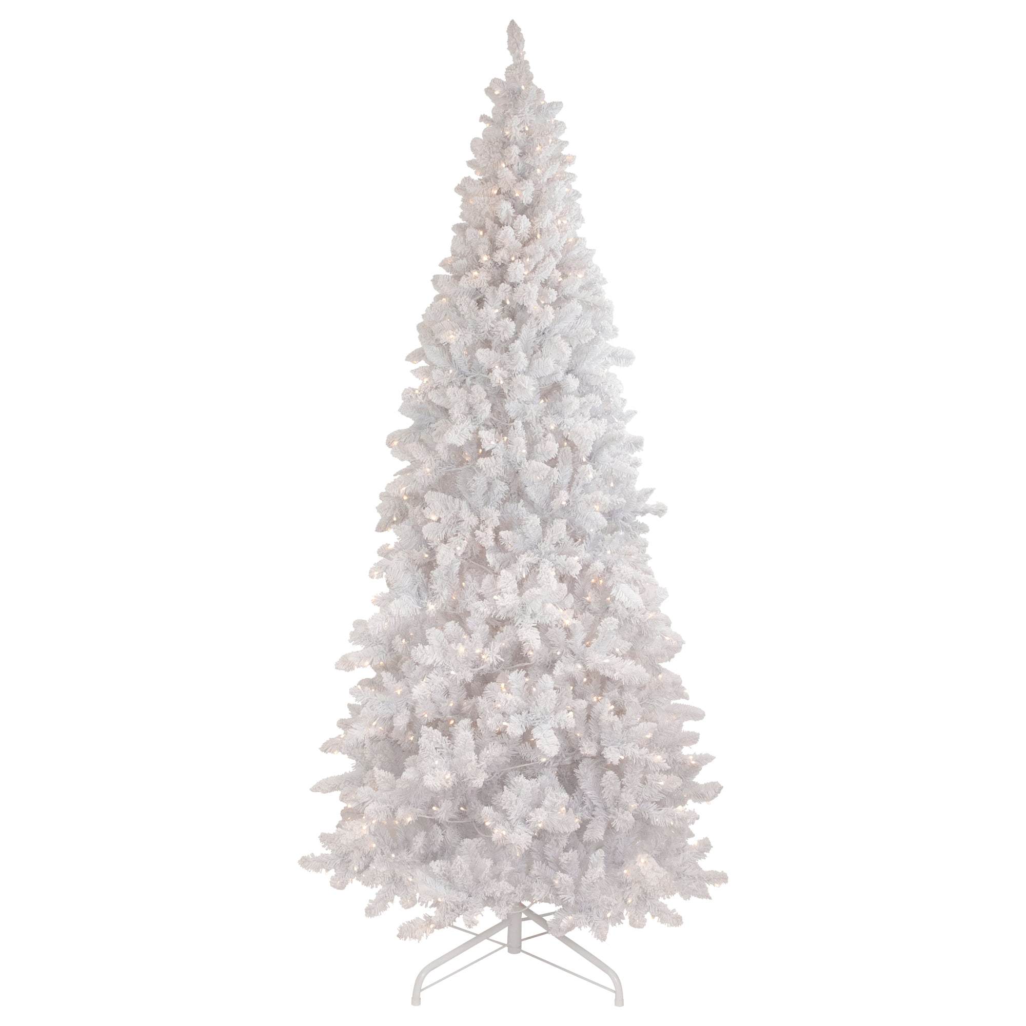 9ft. Pre-Lit Flocked Norway Pine Artificial Christmas Tree, Warm White LED Lights